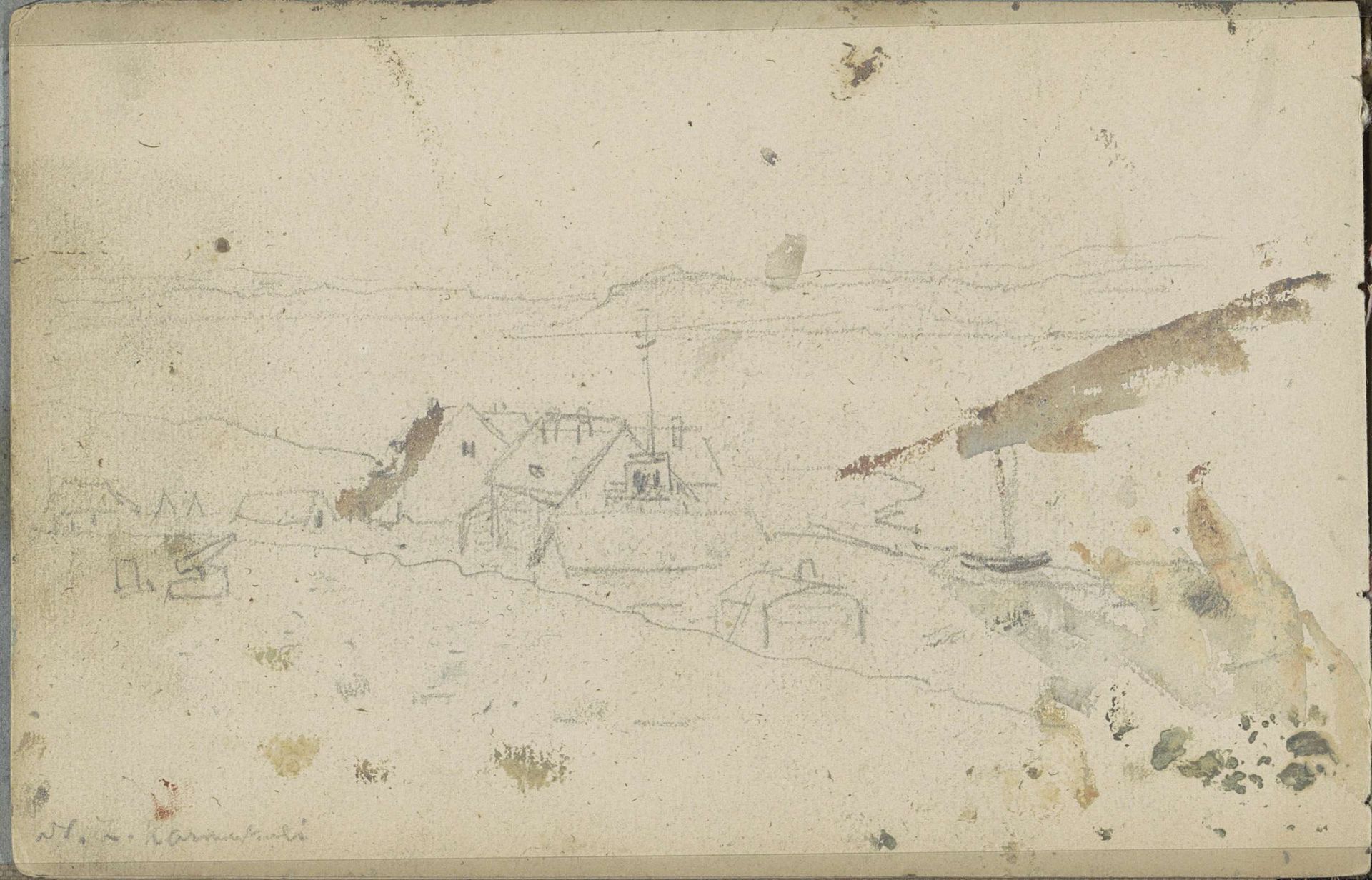 Gezicht op het Russische station te Malye Karmakuly, Nova Zembla by Louis Apol