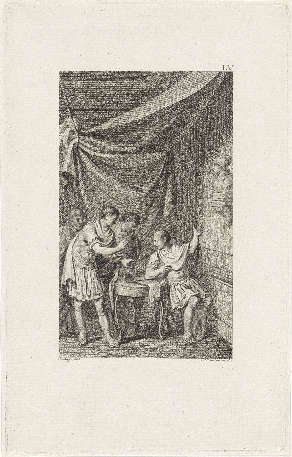 Caesar bewondert Alexander de Grote by Ludwig Gottlieb Portman