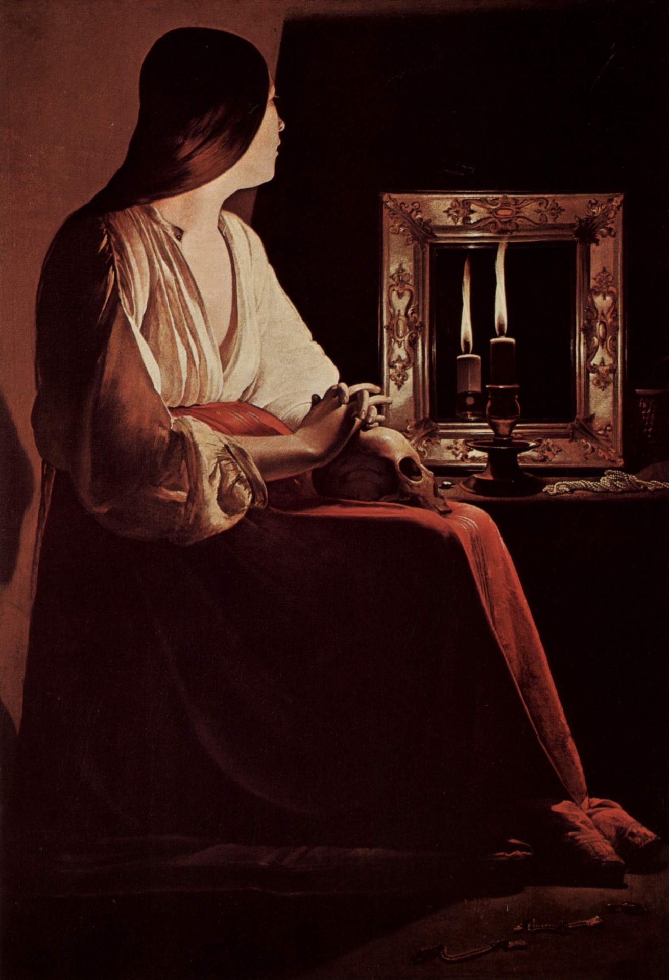 Repenting Magdalene, also called Magdalene and Two Flames by Georges de la Tour