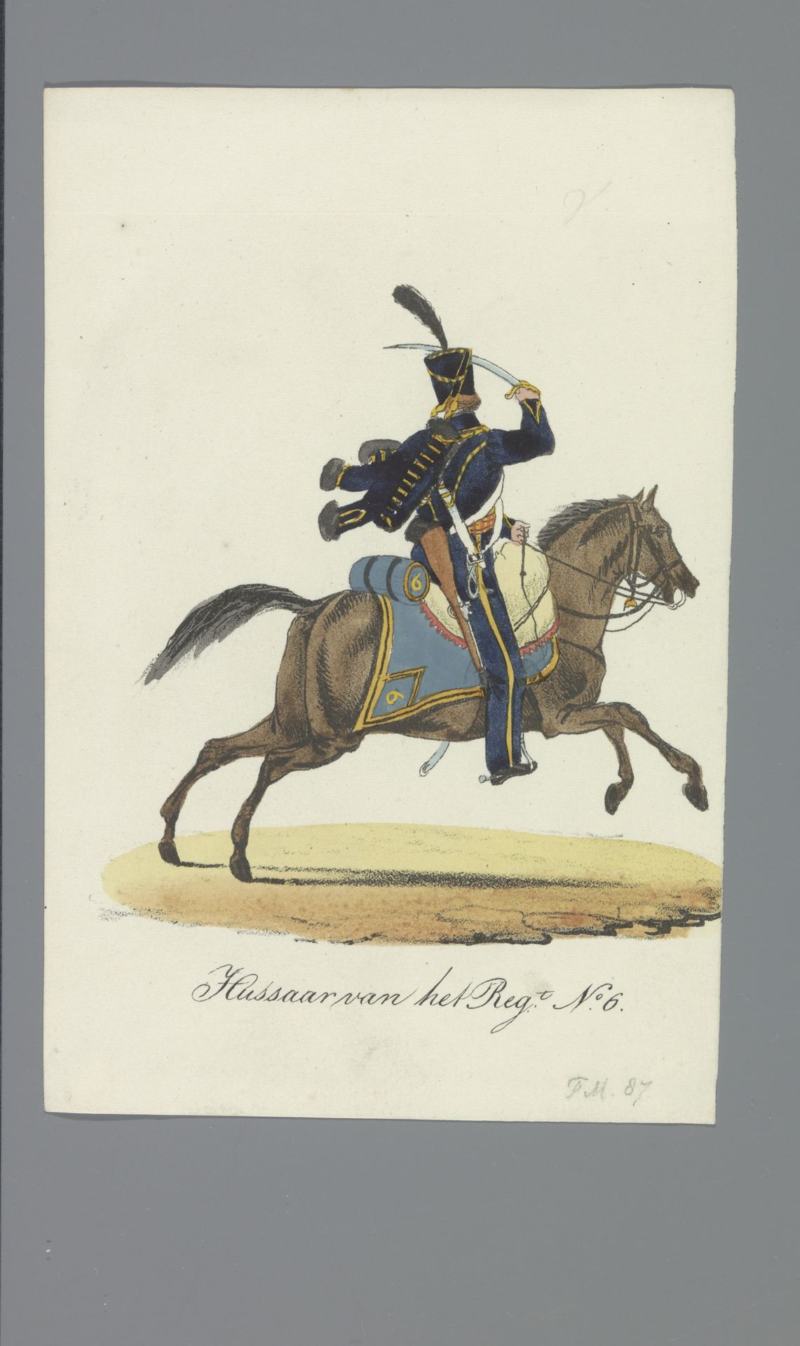 Hussaar van het Reg.t No. 6 by Albertus Verhoesen
