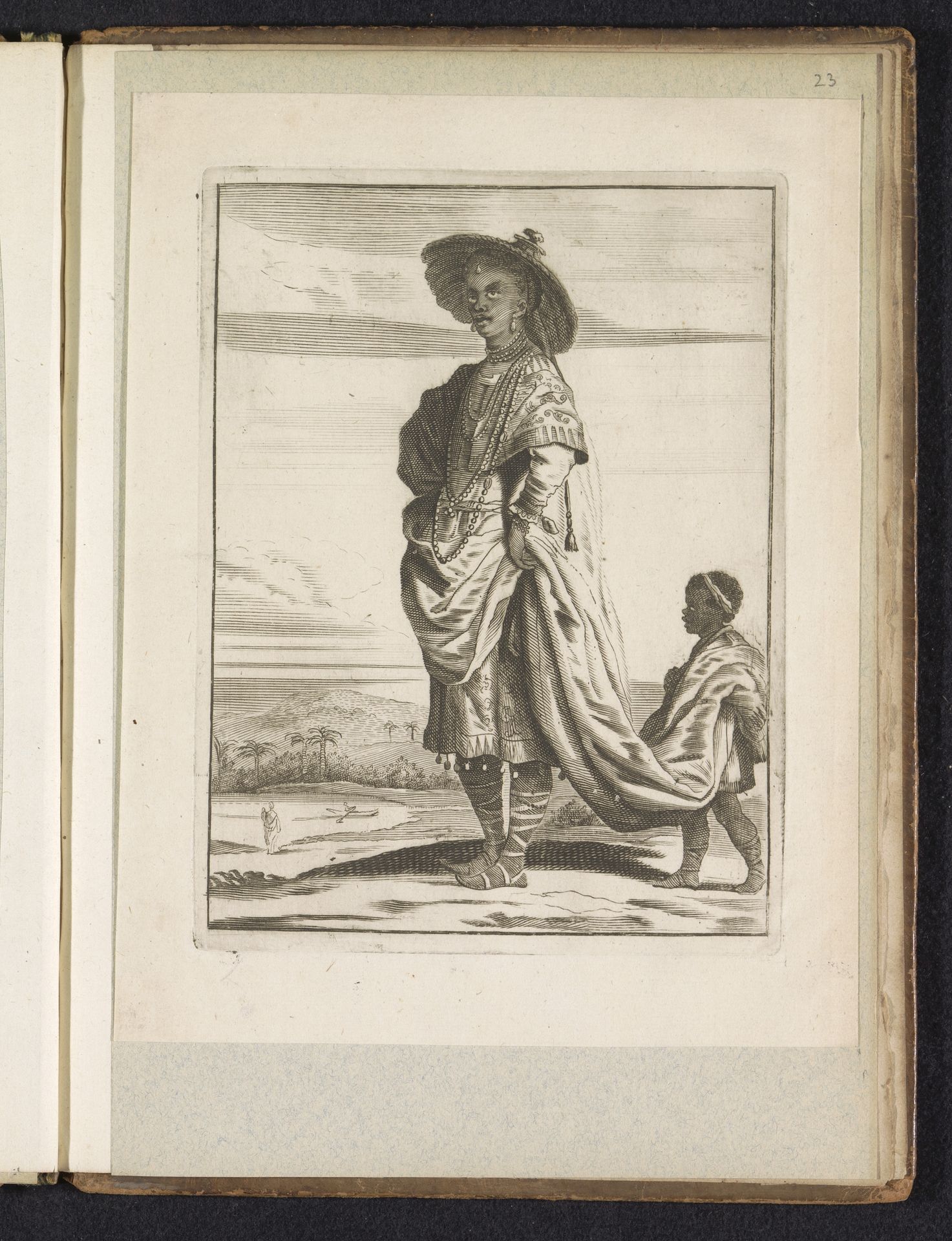 Zwarte vrouw met kleine bediende by Jan van Troyen
