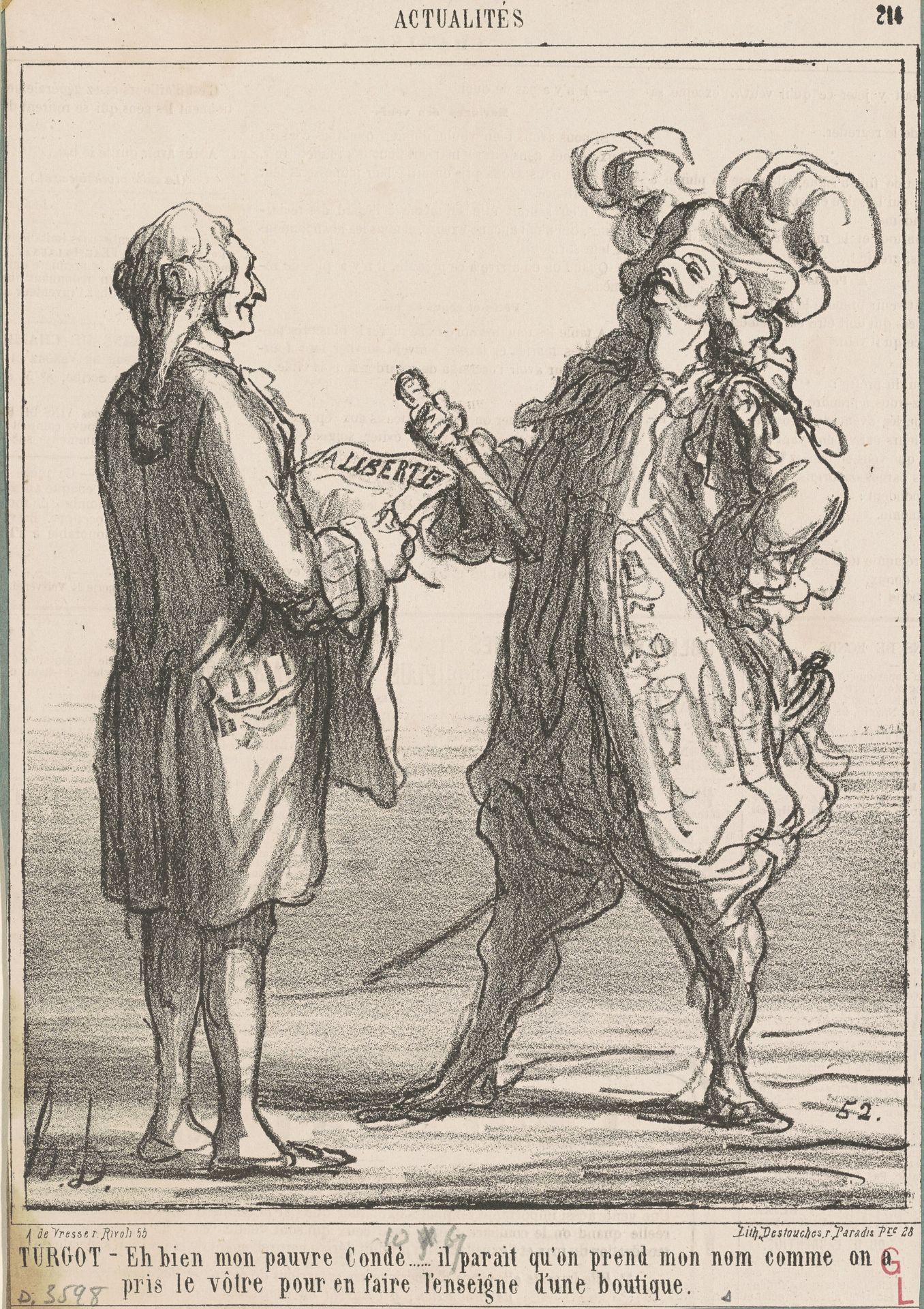 Turgot -- Eh bien mon pauvre condé ... by Honoré Daumier