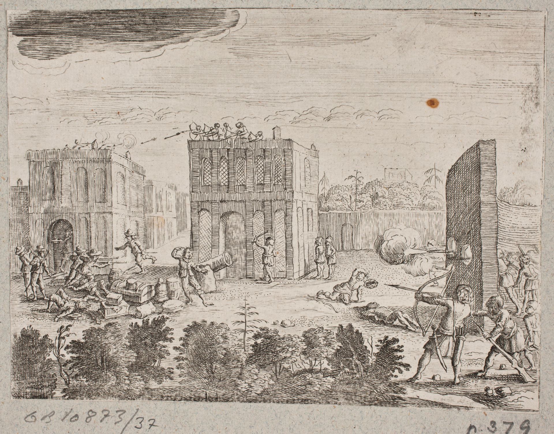 Ildkamp mellem persere og europæere by Anonymous
