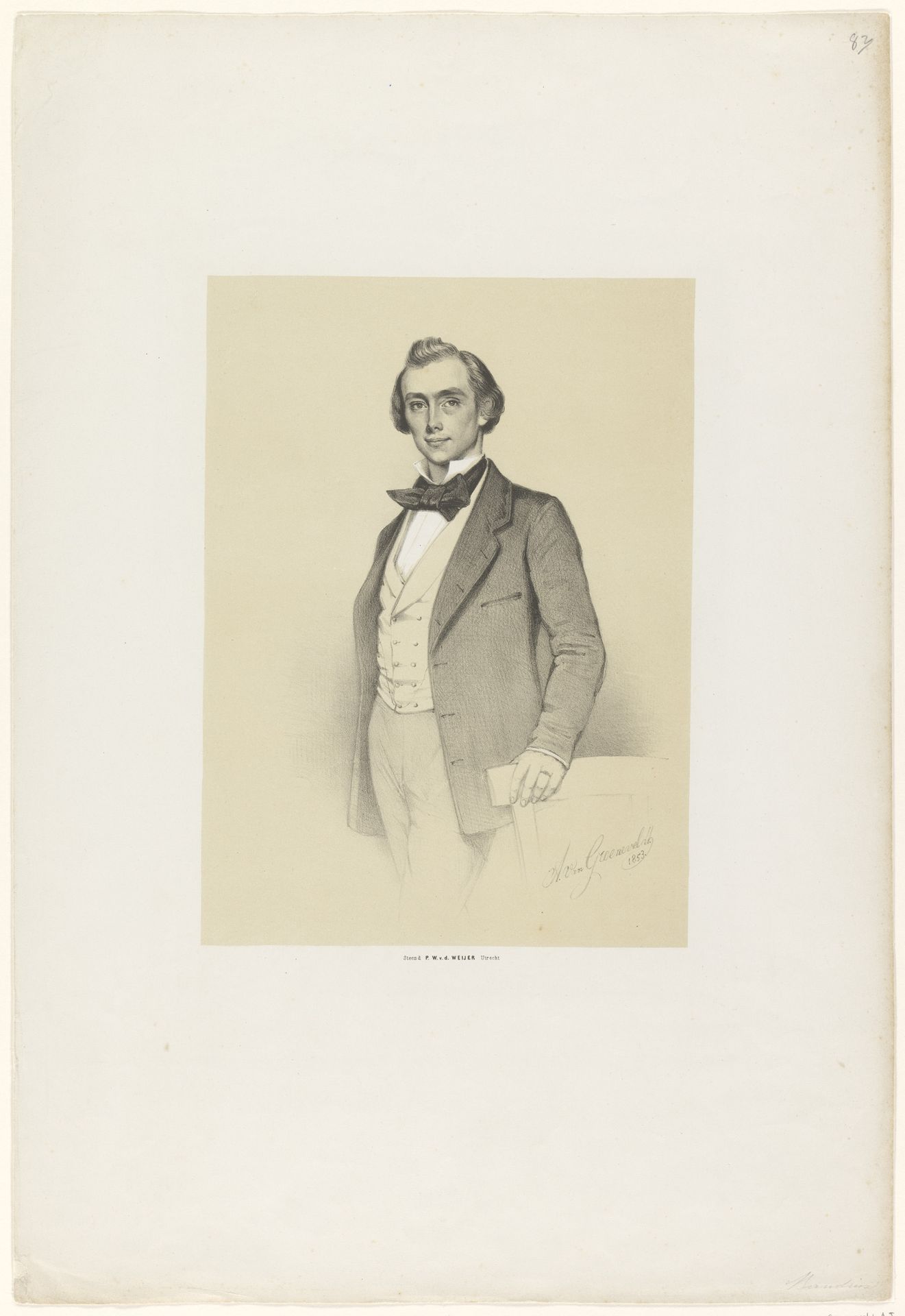 Portret van Dominicus Franciscus Antonius Bauduin by Antonie Johannes Groeneveldt