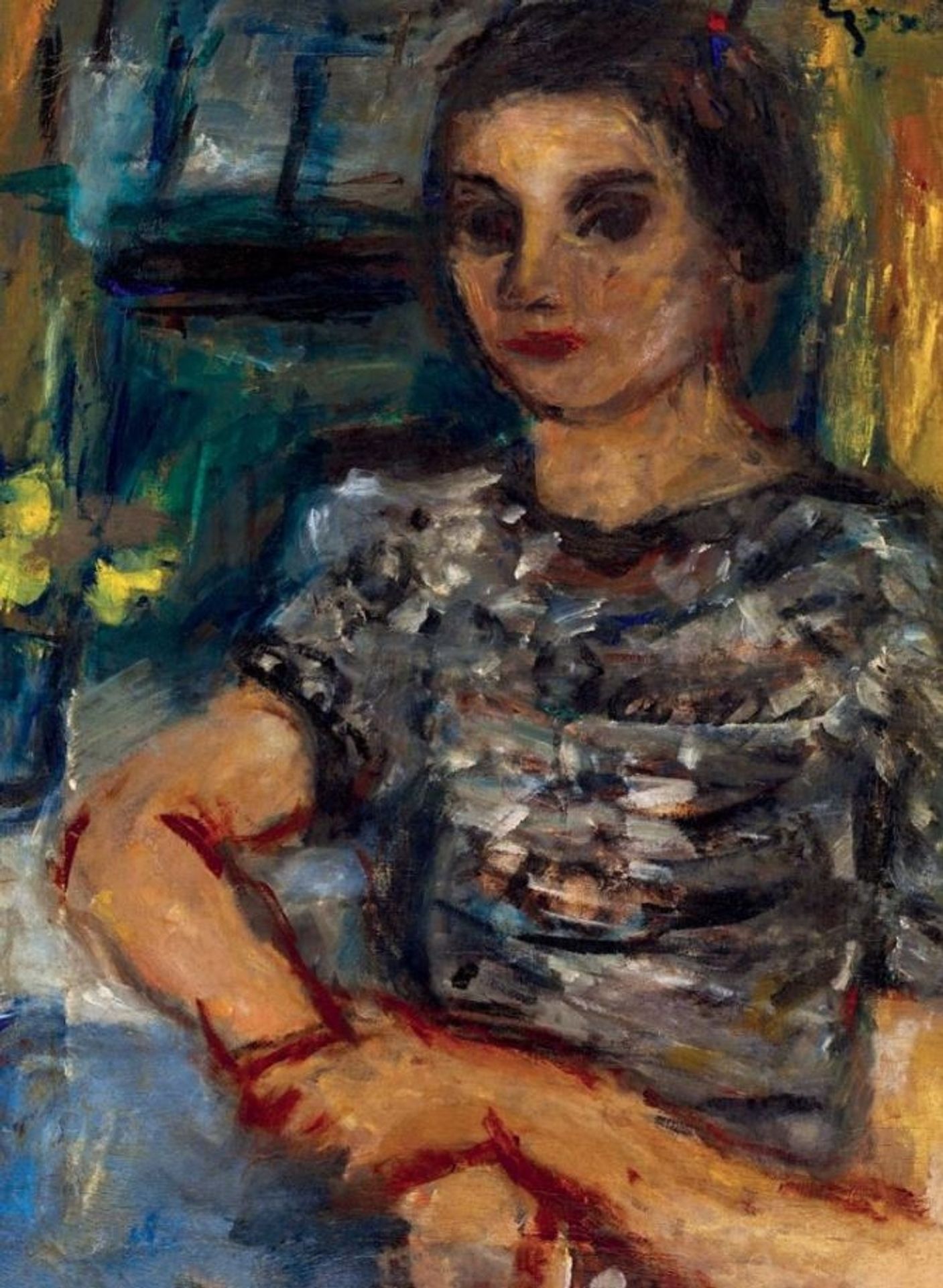 Czóbel Béla Fiatal Lány a Műteremben, Olaj, Vászon, 73.5x54cm by Bela Czobel