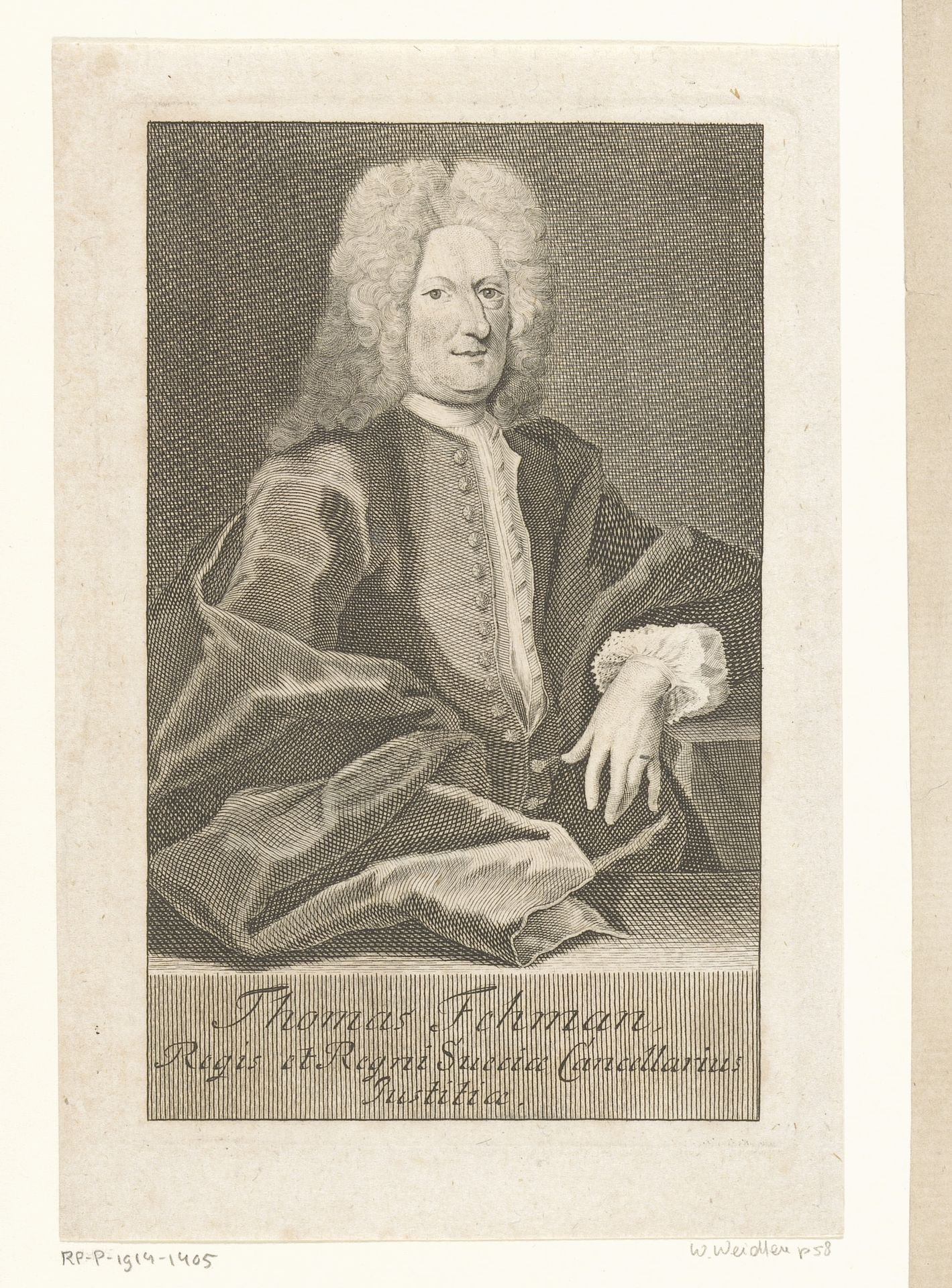 Portret van Thomas Fehman by Martin Bernigeroth