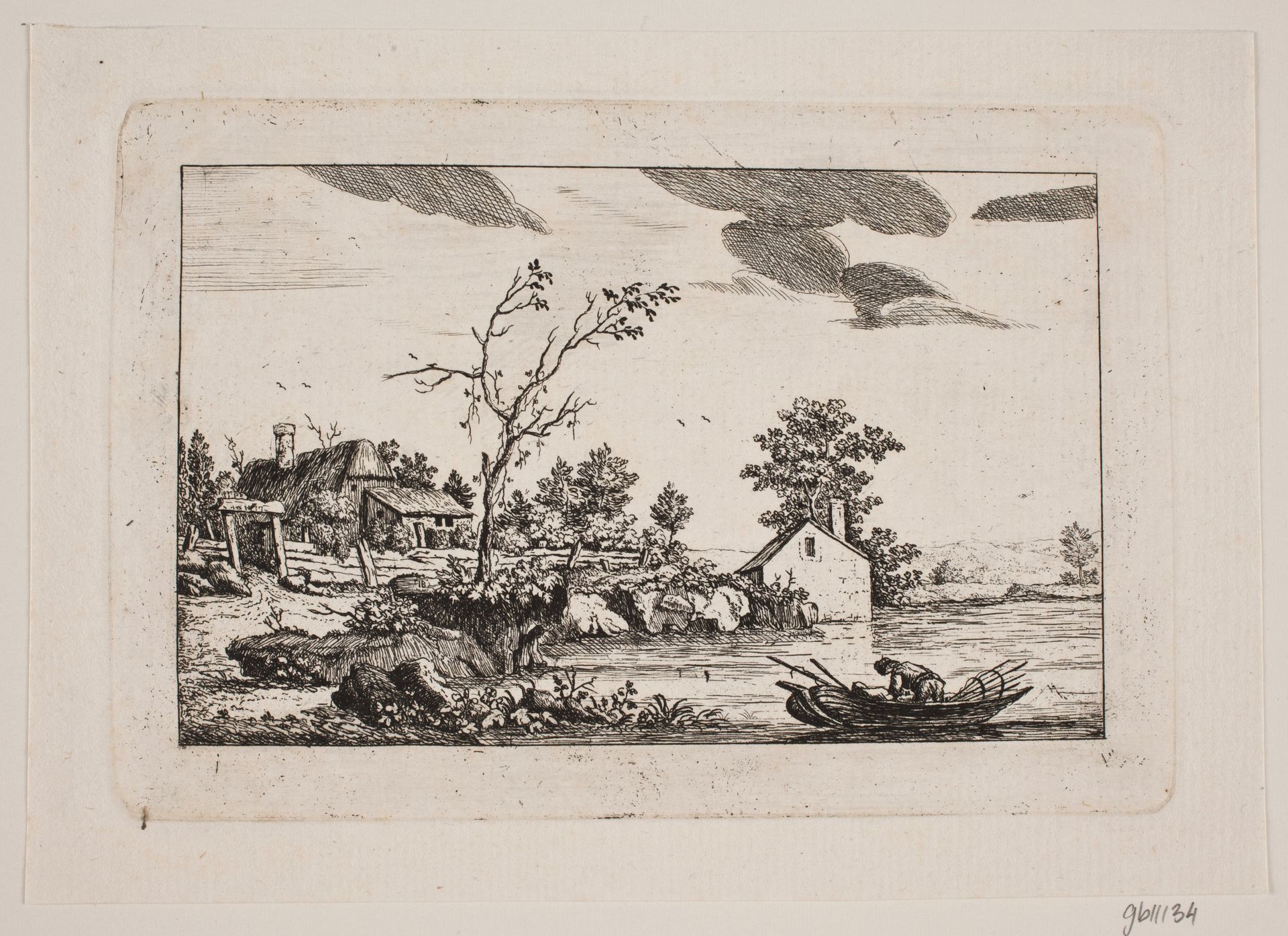 Landskab ved en sø by Johan Bülow
