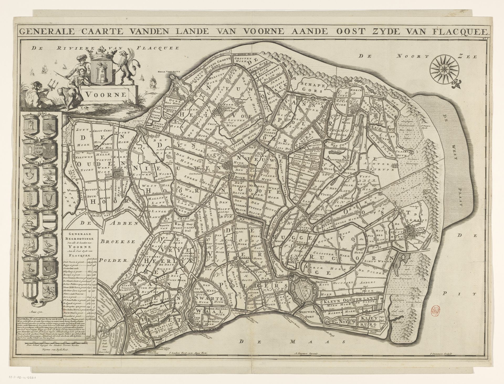 Kaart van Oost-Voorne (Voorne) by Jan Stemmers