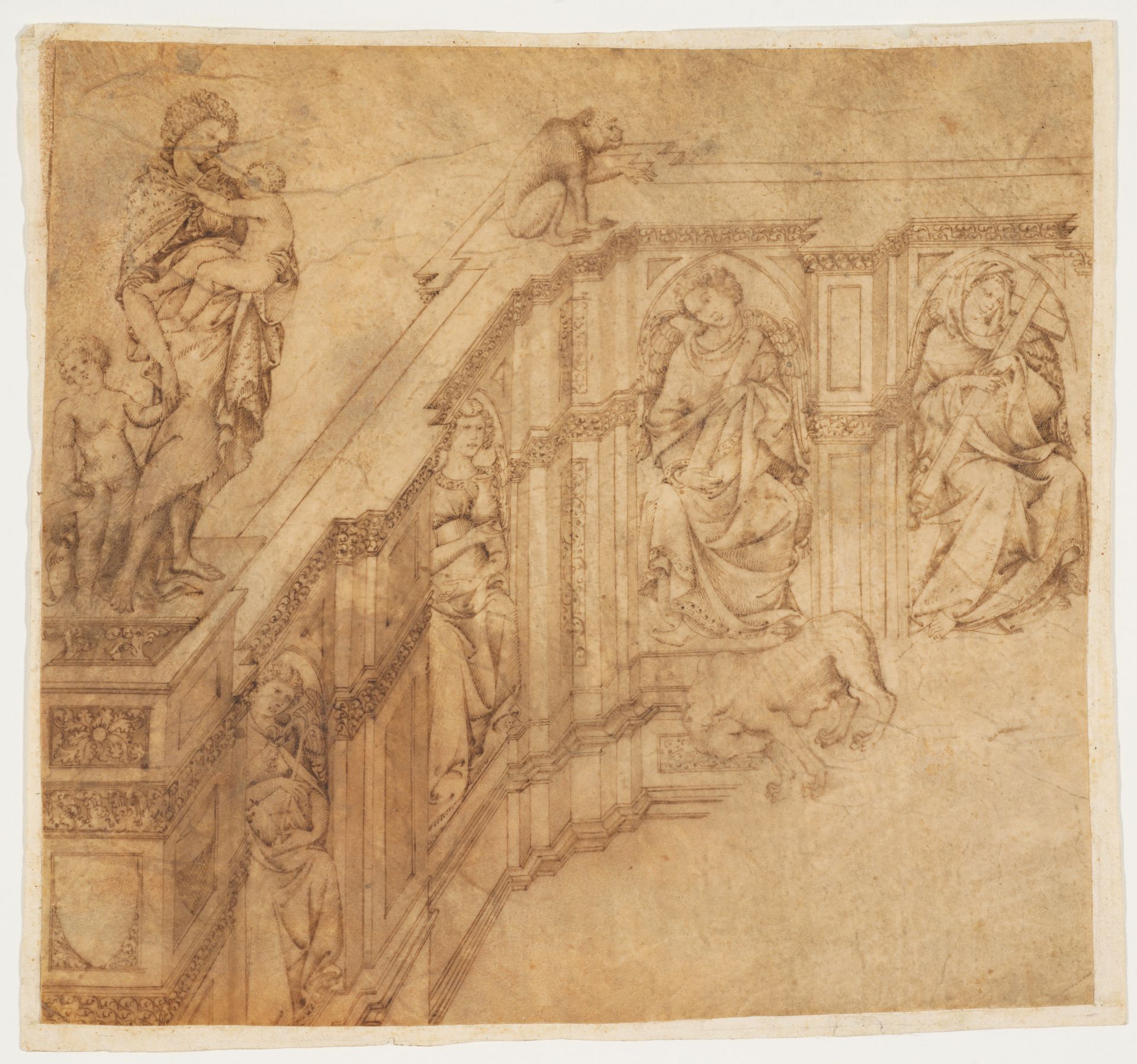 Design Fragment for the Left Side of the 'Fonte Gaia' in Siena by Jacopo della Quercia (Jacopo di Pietro d’Angelo di Guarnieri)