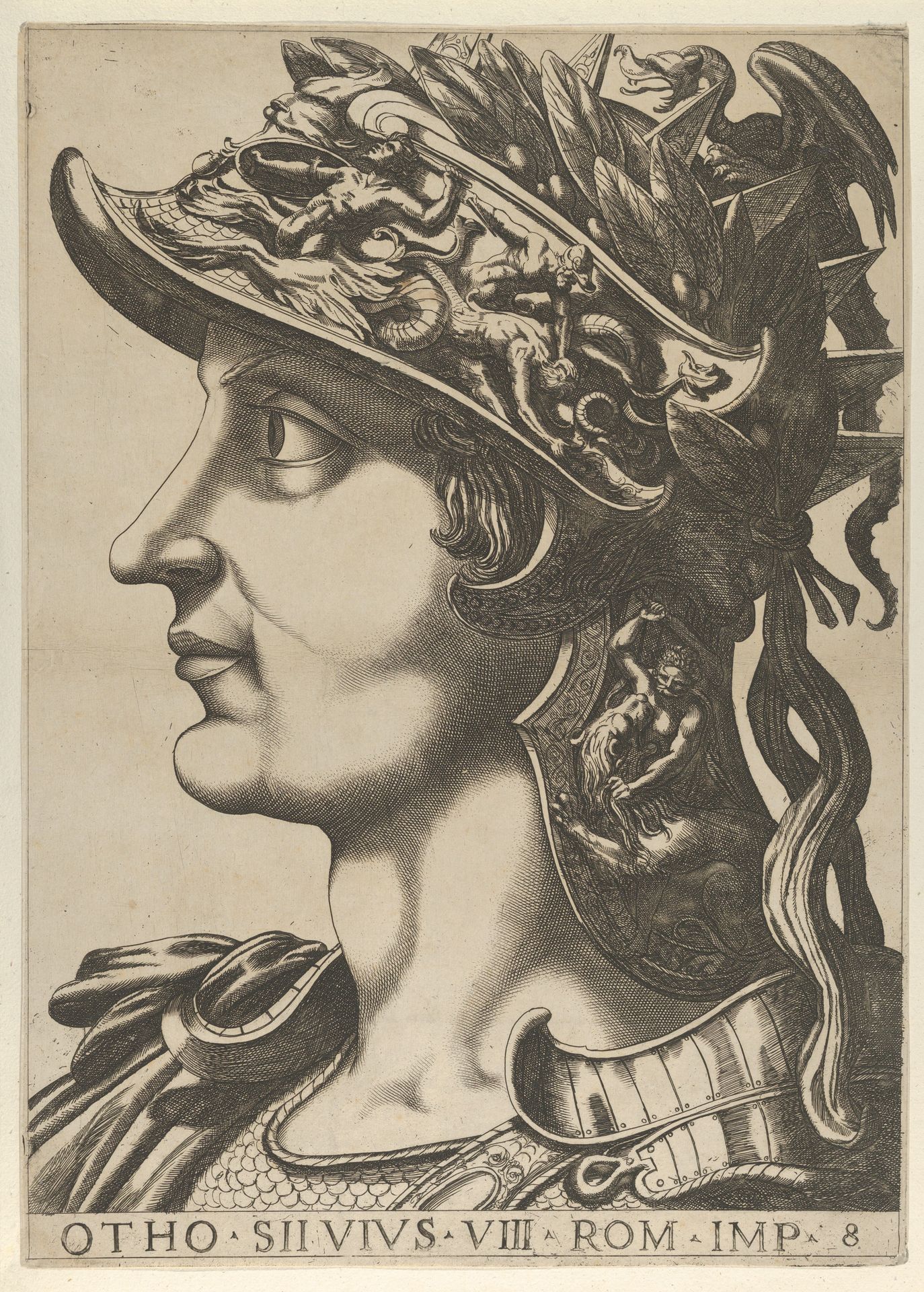 Plate 8: Otho in profile facing left, from "The Twelve Caesars" by Anonymous