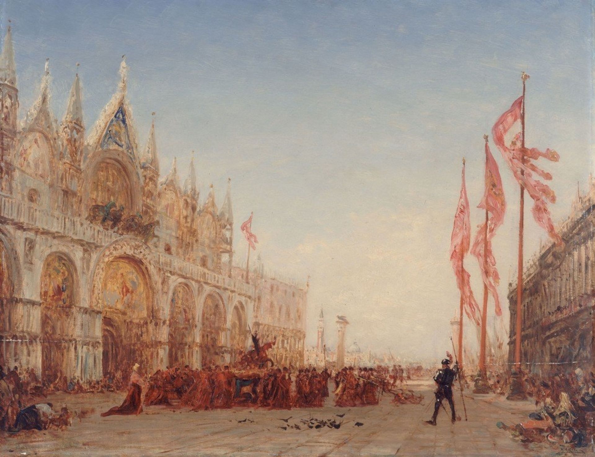 Venise, Procession De La Saint-Georges by Félix Ziem