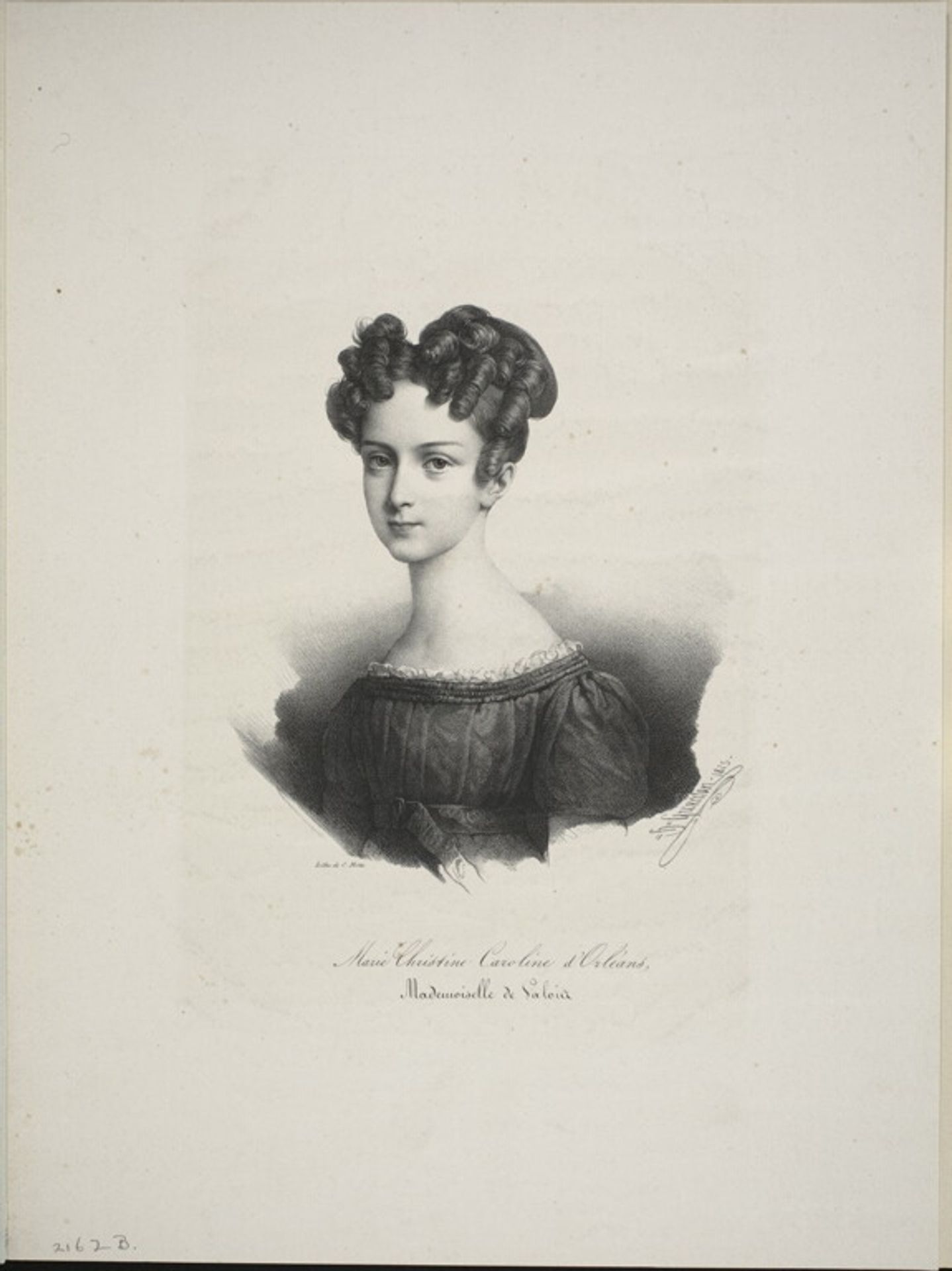 Marie Christine Caroline d'Orléans, Mademoiselle de Valois by Henri Grevedon