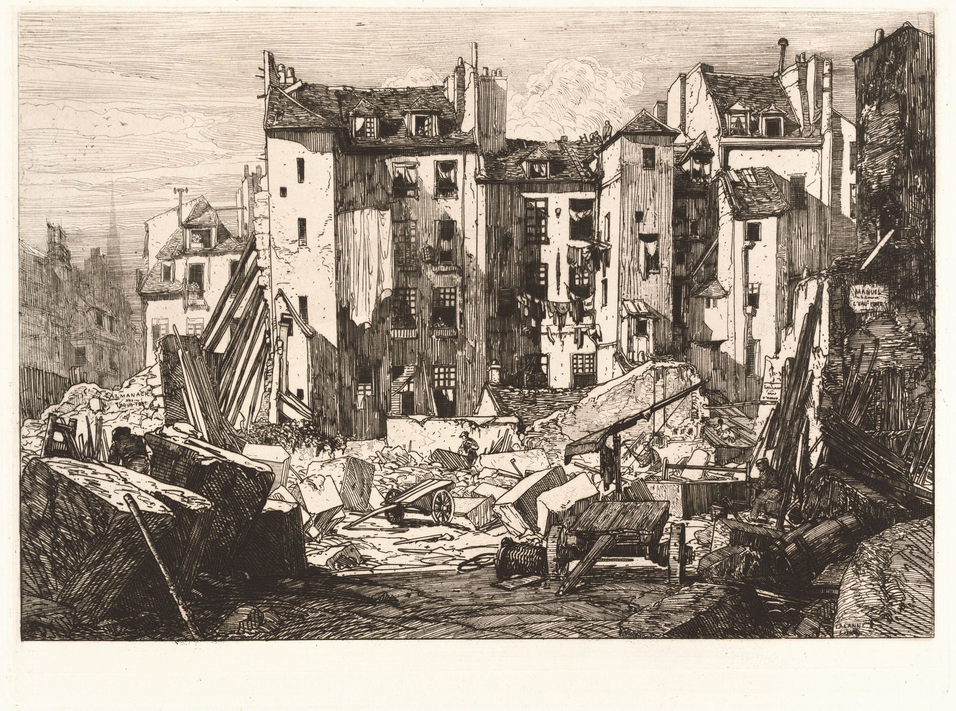 Demolition for the Opening of the rue des Ecoles (Demolitions pour le percement de la rue des Ecoles) by Maxime Lalanne