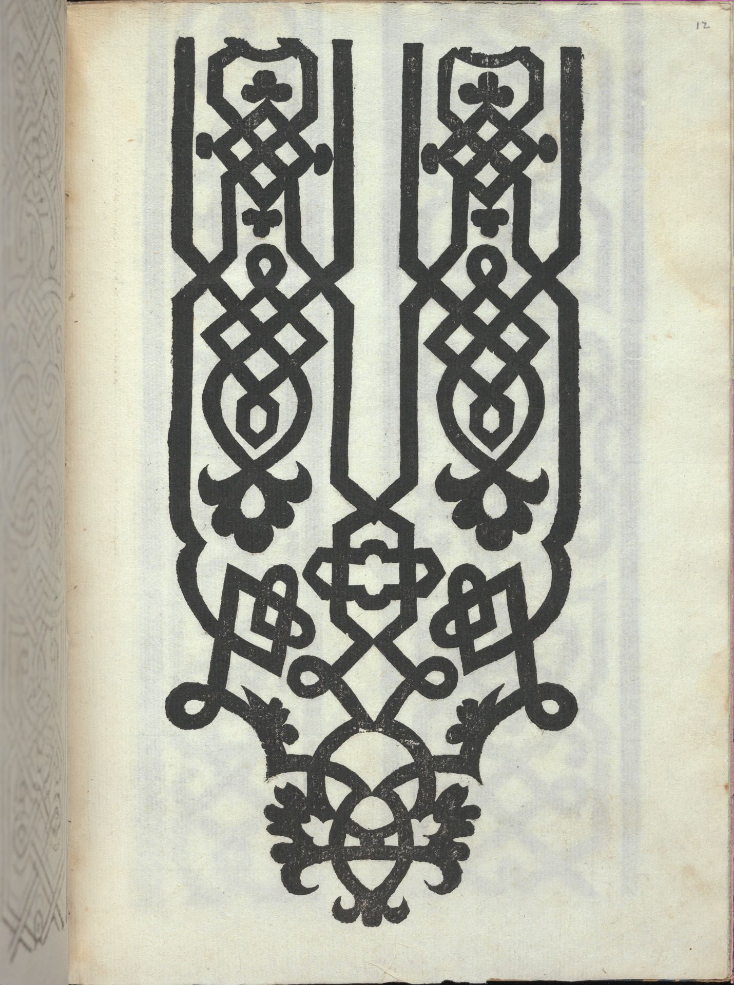 Libro quarto. De rechami per elquale se impara in diuersi modi lordine e il modo de recamare...Opera noua, page 12 (recto) by Alessandro Paganino