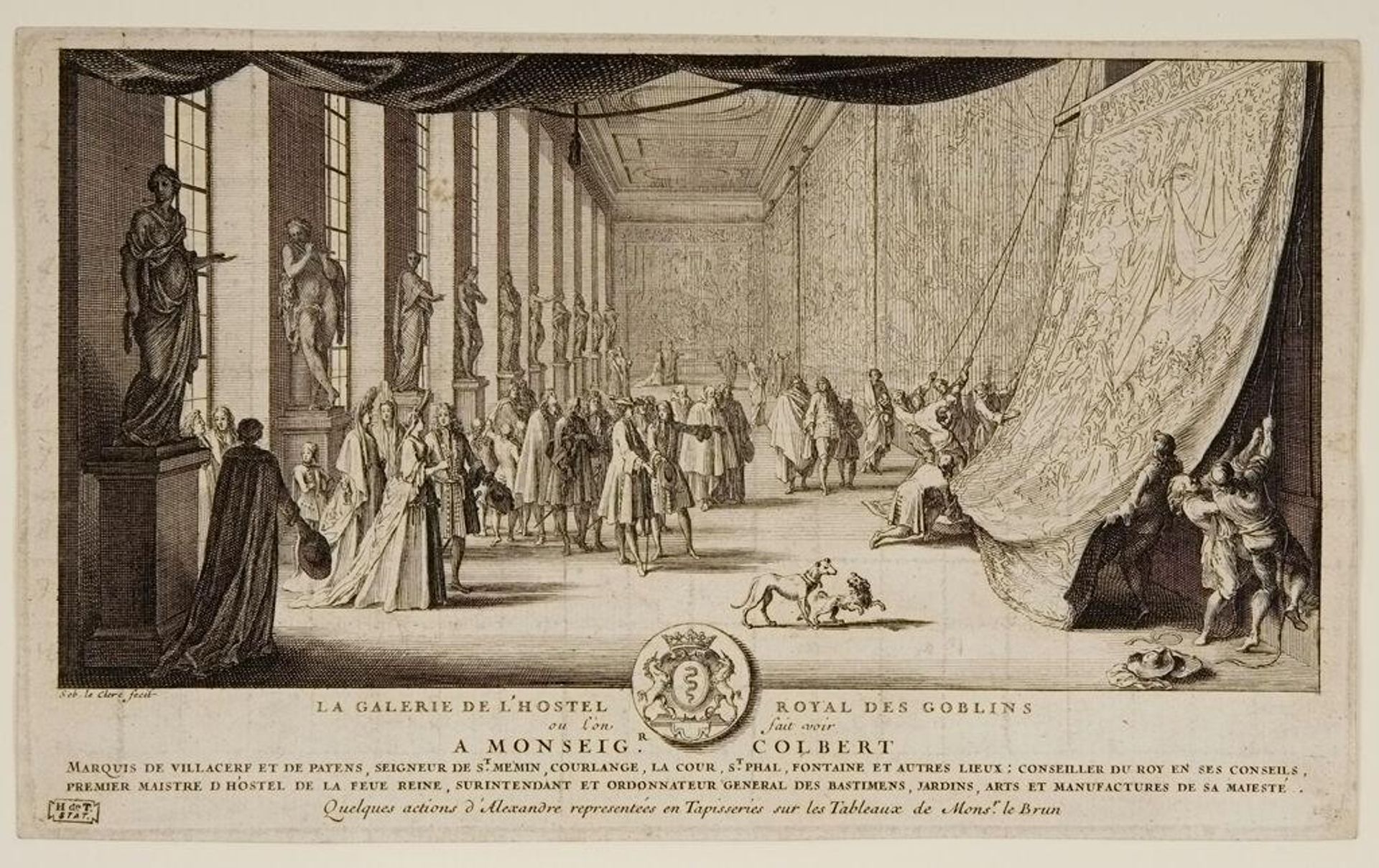 The Marquis de Villacerf Viewing Tapestries at the Gobelins Factory by Sébastien Le Clerc, the elder