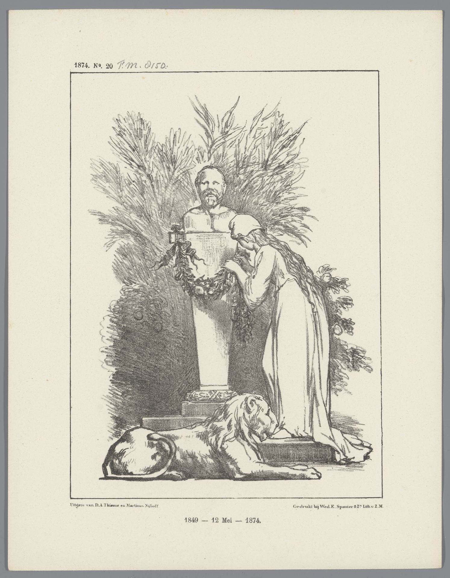 Allegorie op het 25-jarig regeringsjubileum van koning Willem III, 1874 by Johan Michaël Schmidt Crans