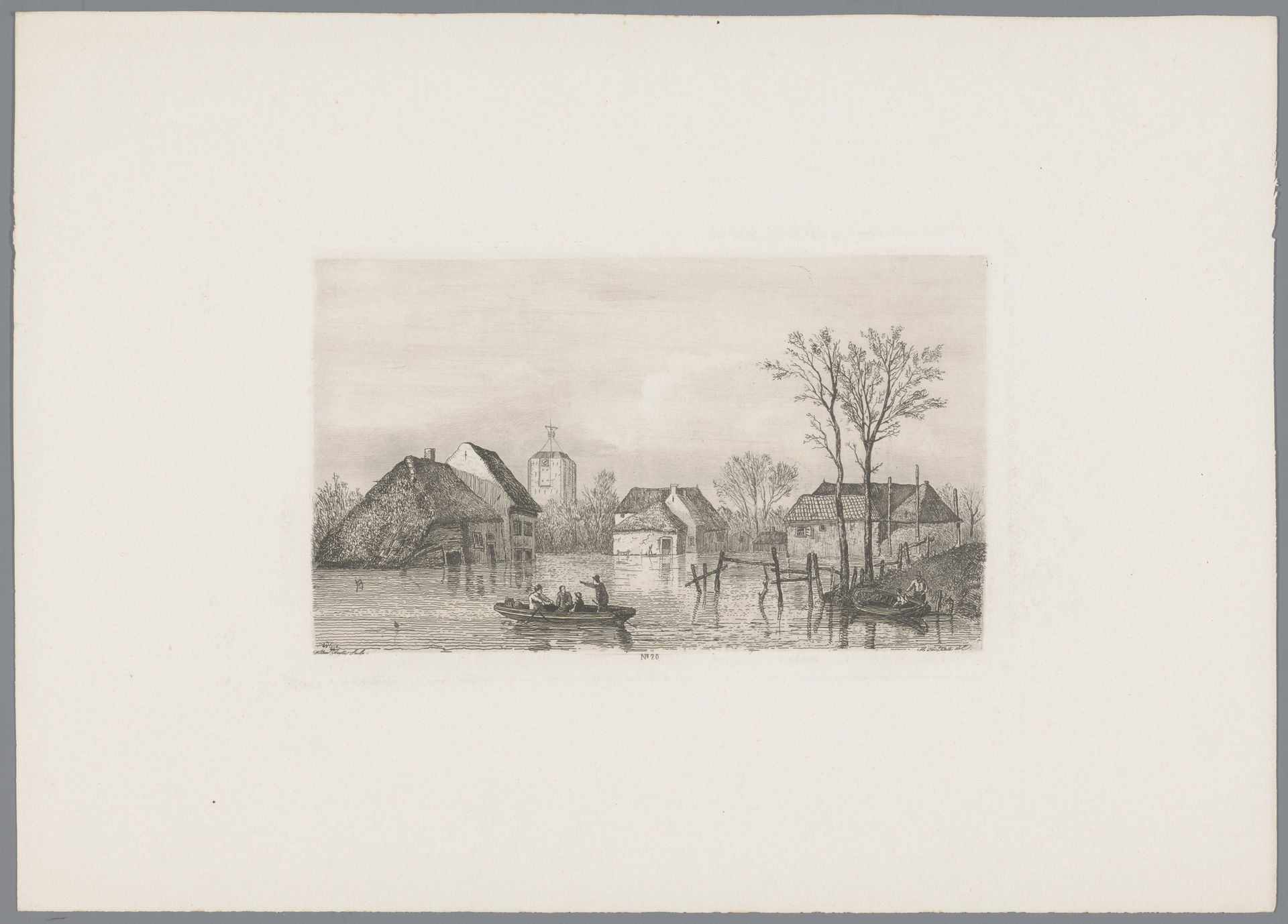 Watersnood te Beesd, 1855 by Willem Gruyter jr.