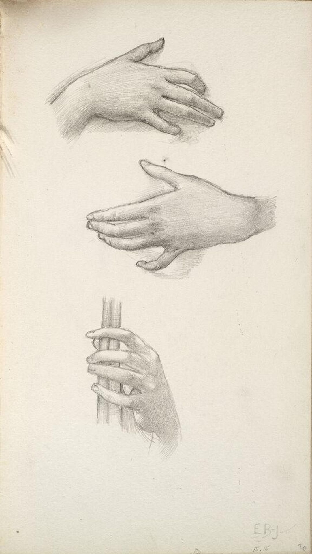 Studies of Hands for "The Bath of Venus"; verso: blank by Edward Burne-Jones