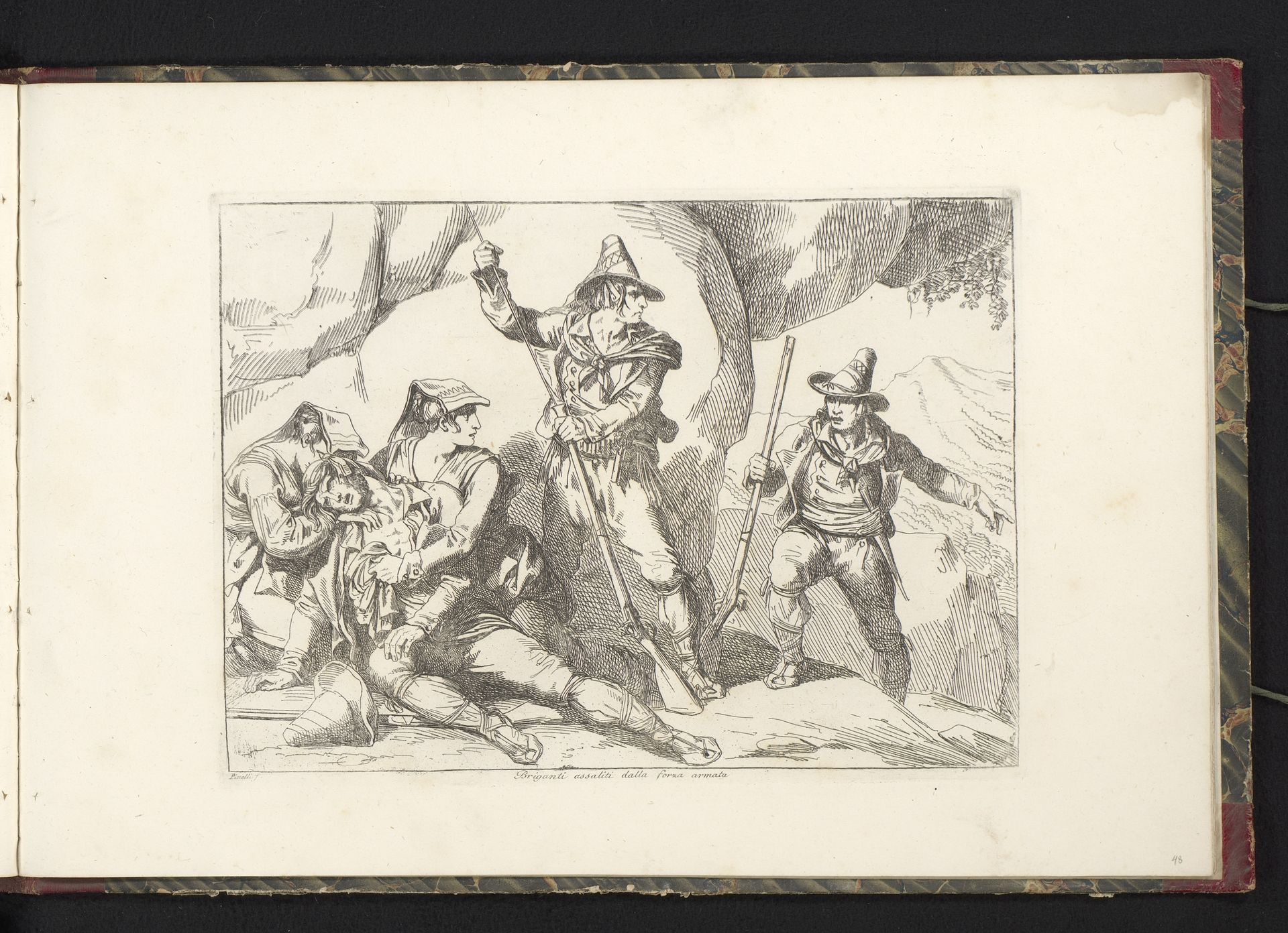 Bandieten aangevallen by Bartolomeo Pinelli