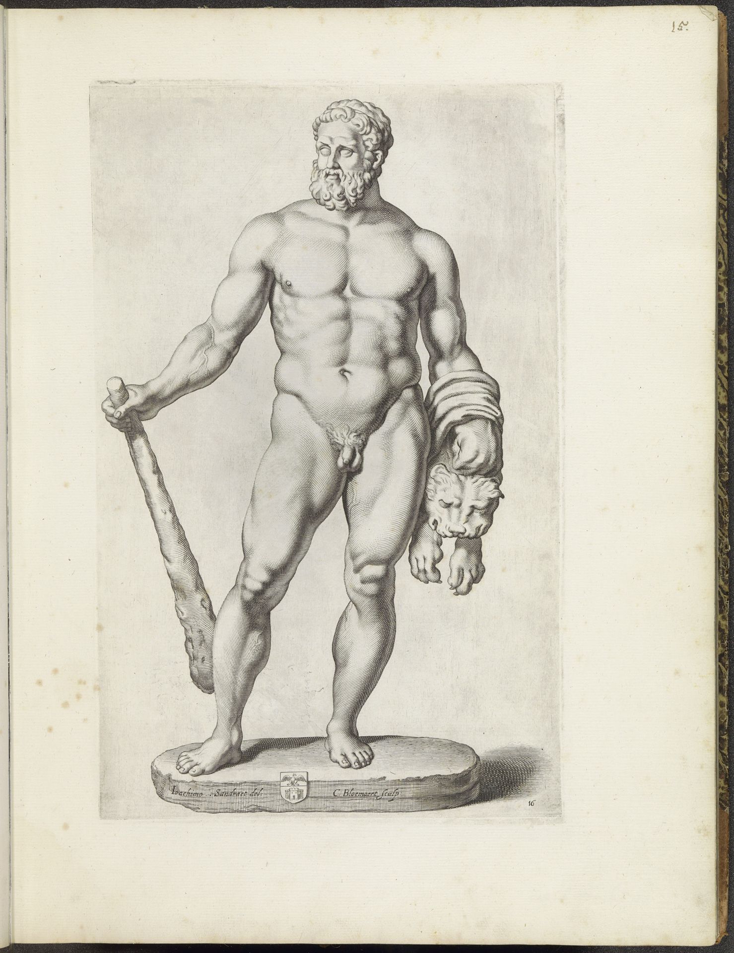 Standbeeld van Hercules by Cornelis Bloemaert