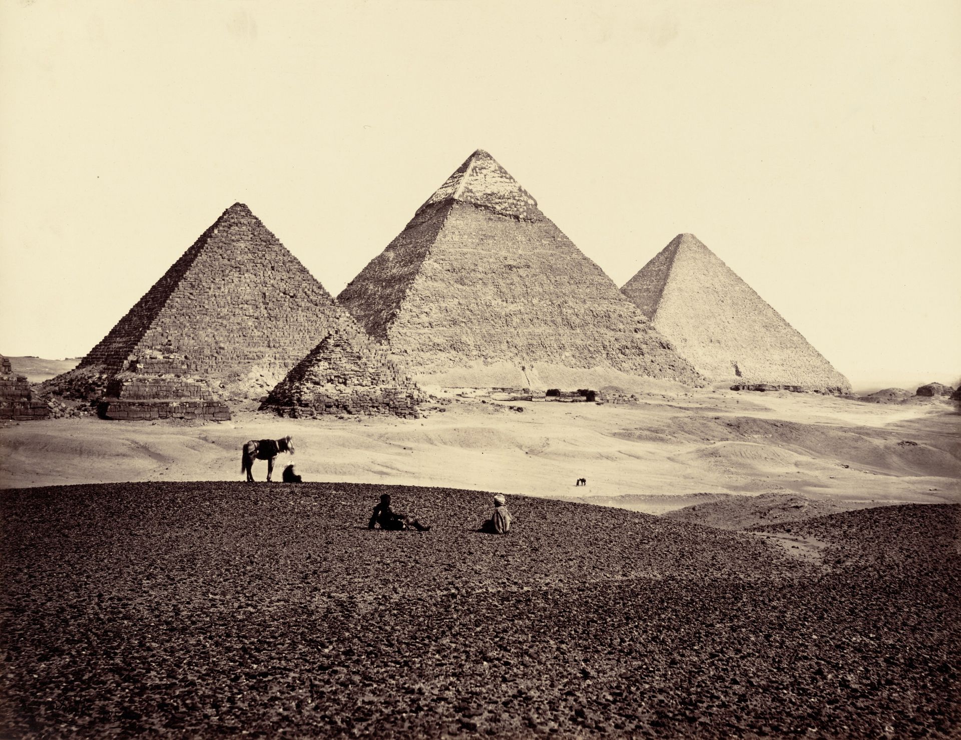 The Pyramids of El-Geezeh, from the South-West by Francis Frith