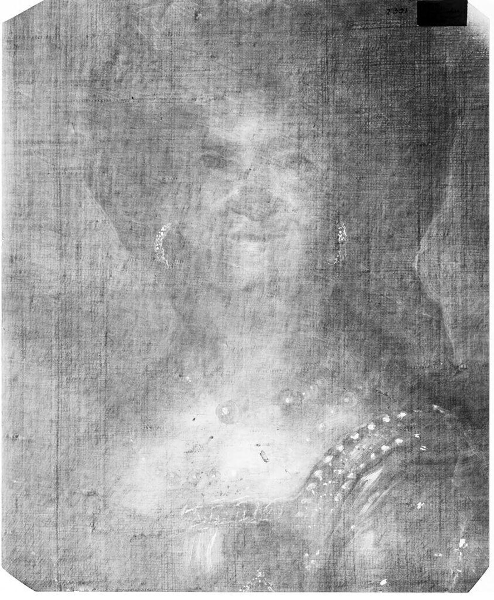 X-radiograph(s) of "Maria Luisa (Copy)" by Artist of original: Francisco JosÃ© de Goya y Lucientes