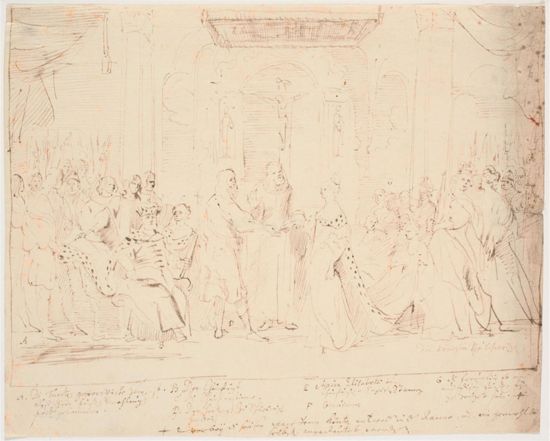 Hertug Fredetik III af Gottorp's formæling, 21.2.1631 i Dresden med Maria Elisabeth af Sachen by Jürgen Ovens