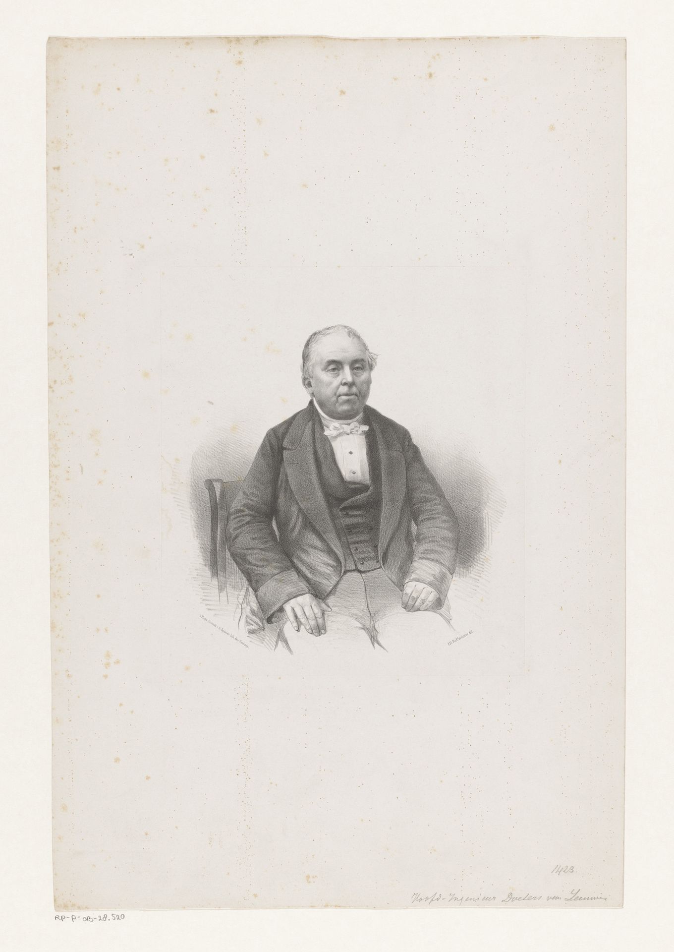 Portret van ingenieur J. H. Docters van Leeuwen by Johan Hendrik Hoffmeister