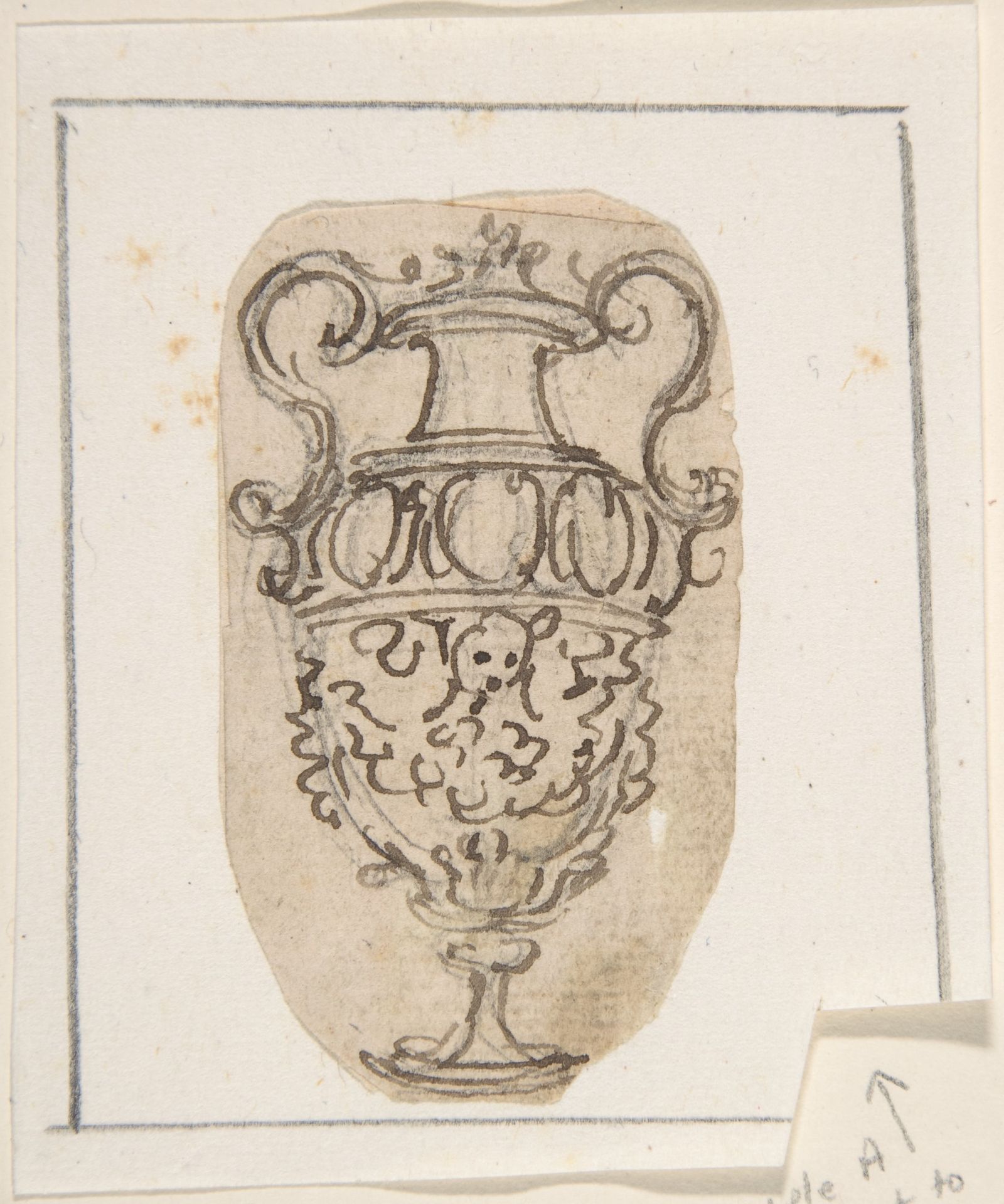 Outline of a Desin for a Vase with Two Handles by Giovanni Battista Foggini