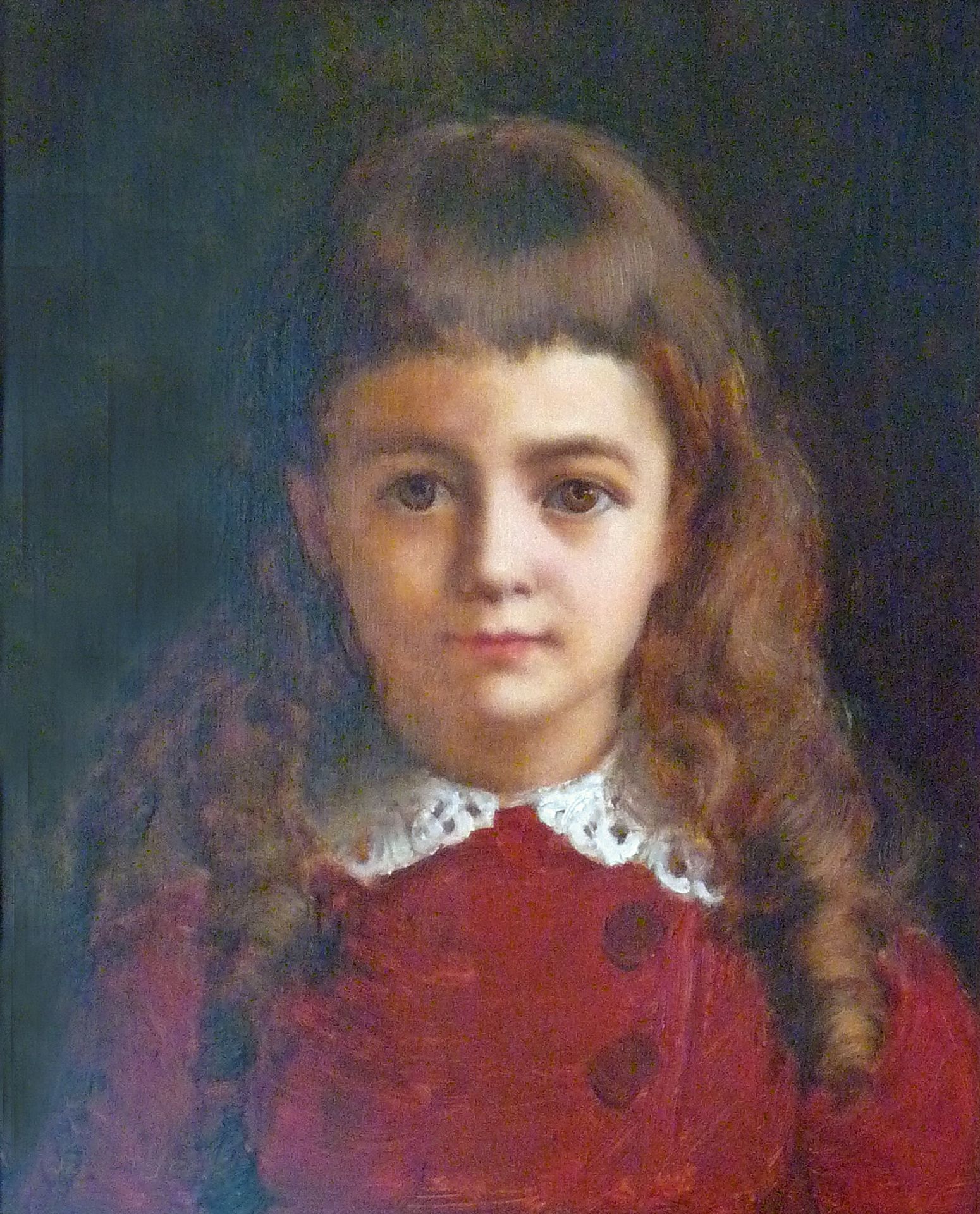 Petite fille en robe rouge by Jean Benner