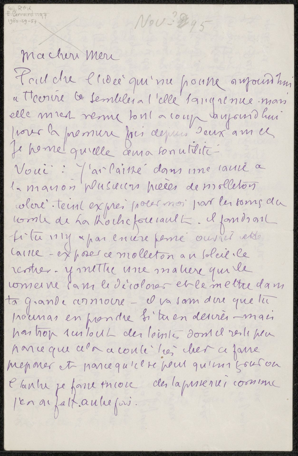 Brief aan Héloïse Bernard-Bodin by Emile Bernard