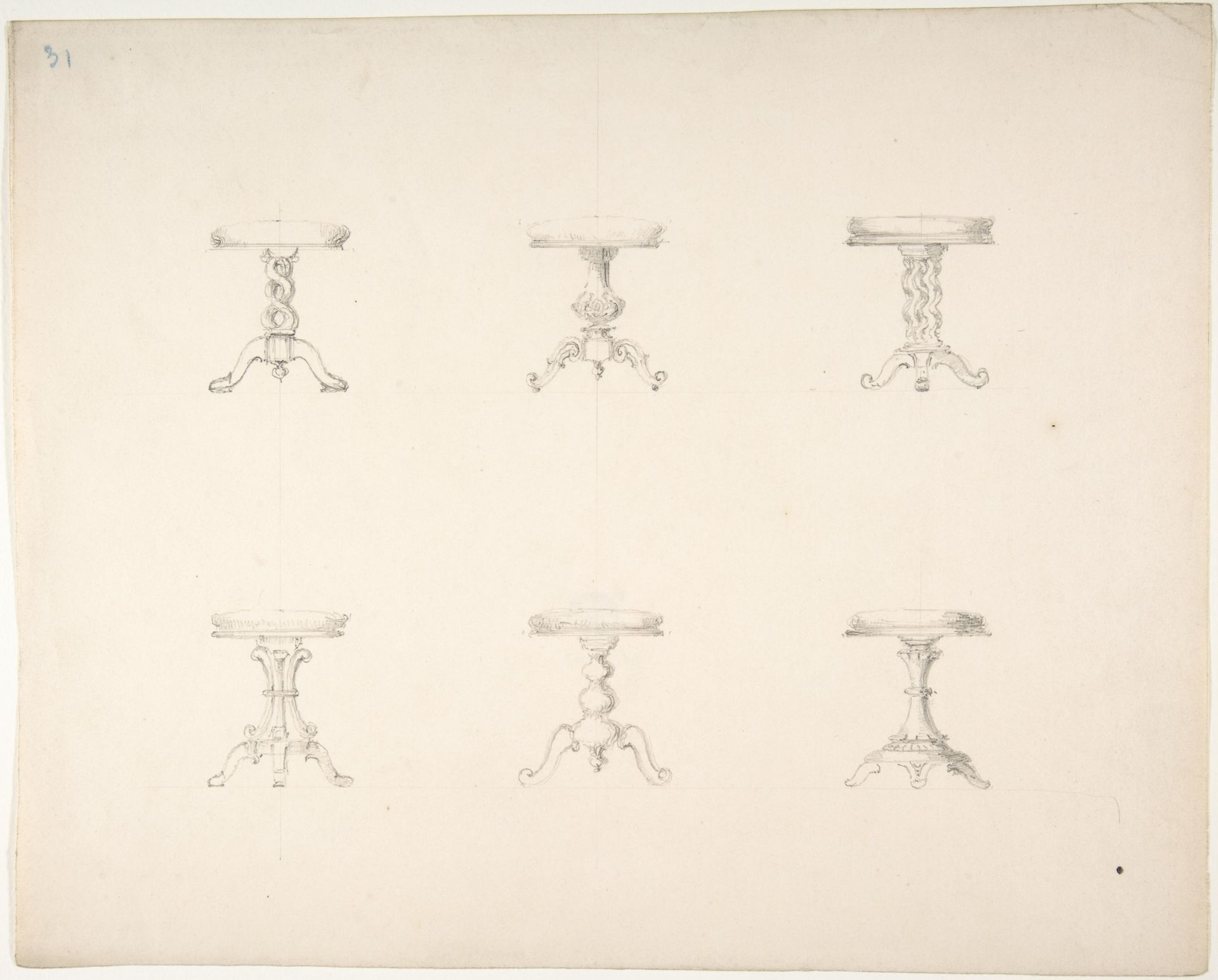 Design for Six Tripod Tables by Anonymous