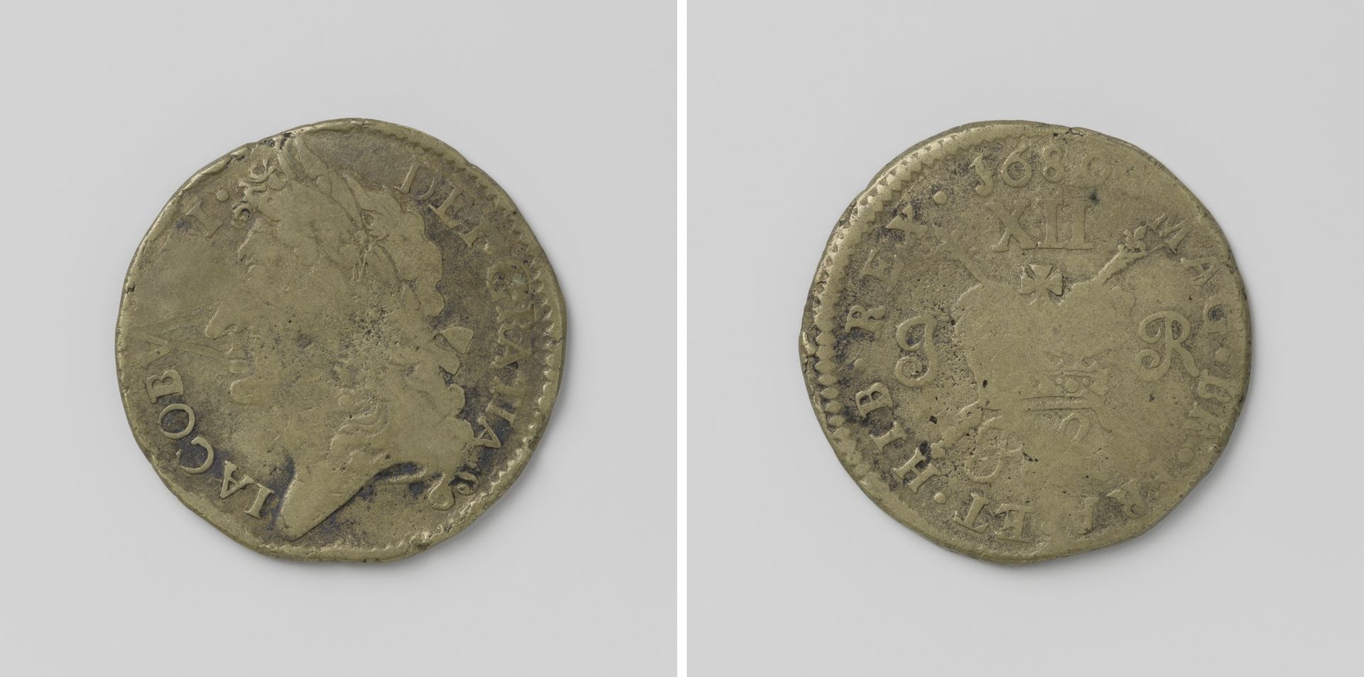 Shilling, noodmunt van Jacobus II, koning van Engeland, uit februari 1689 by Anonymous