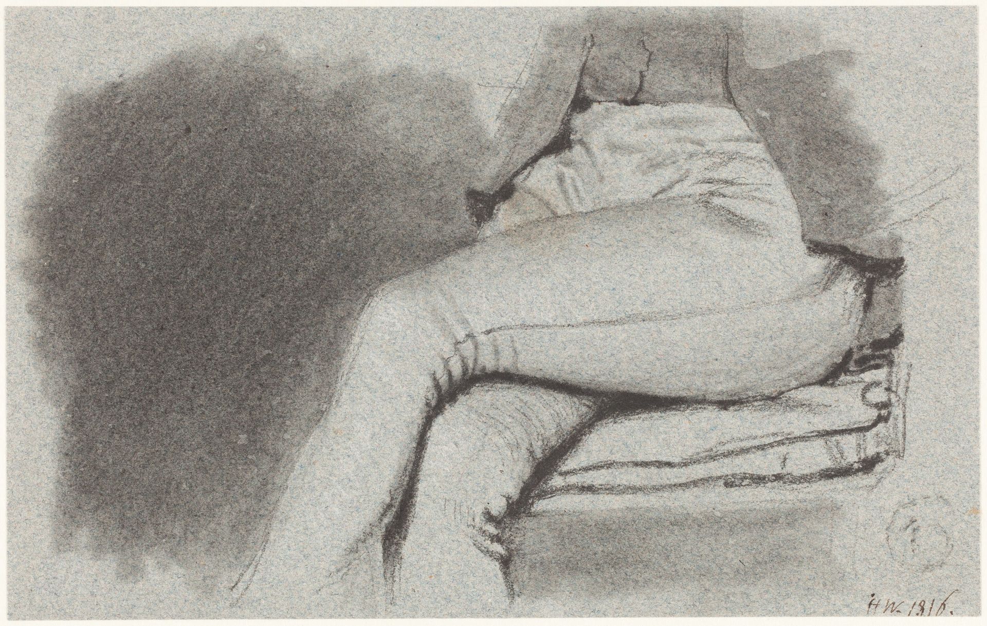 Study of a Seated Man's Legs by Henry Wyatt
