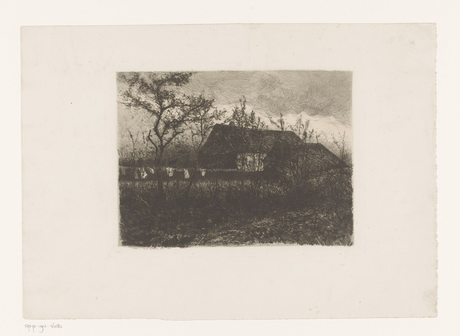 Landschap met boerenhoeve by Jean Pierre François Lamorinière