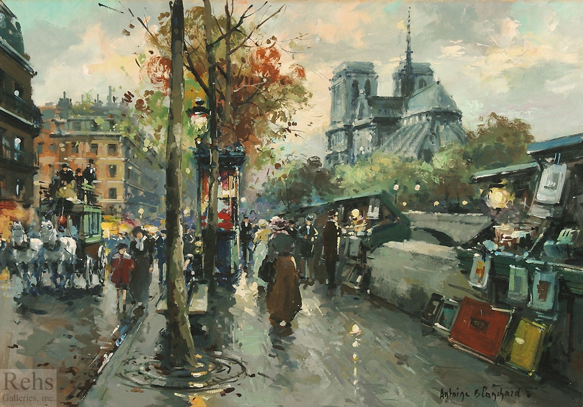 Bouquinistes de Notre Dame by Antoine Blanchard