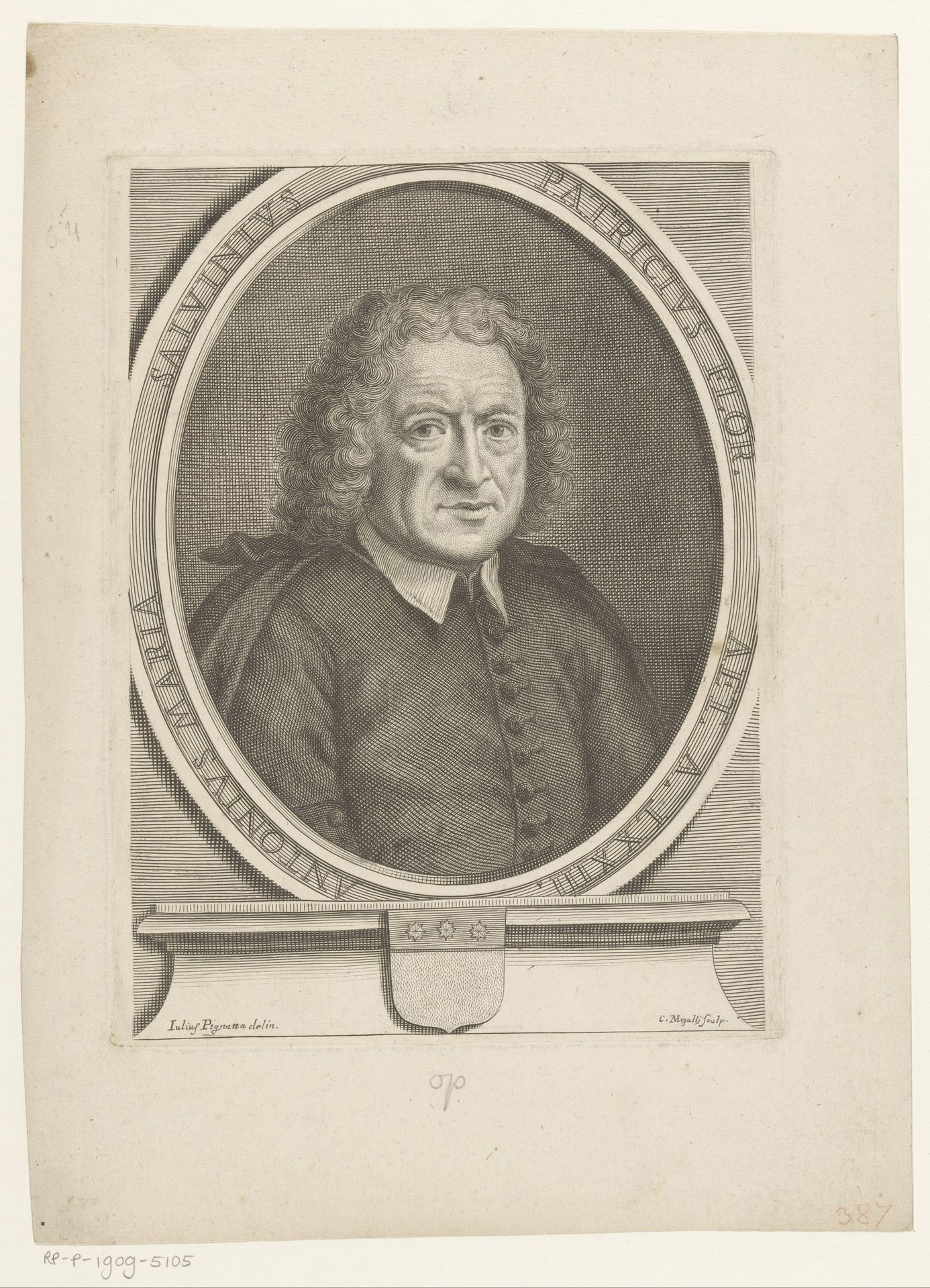 Portret van hellenist Anton Maria Salvini by Cosimo Mogalli