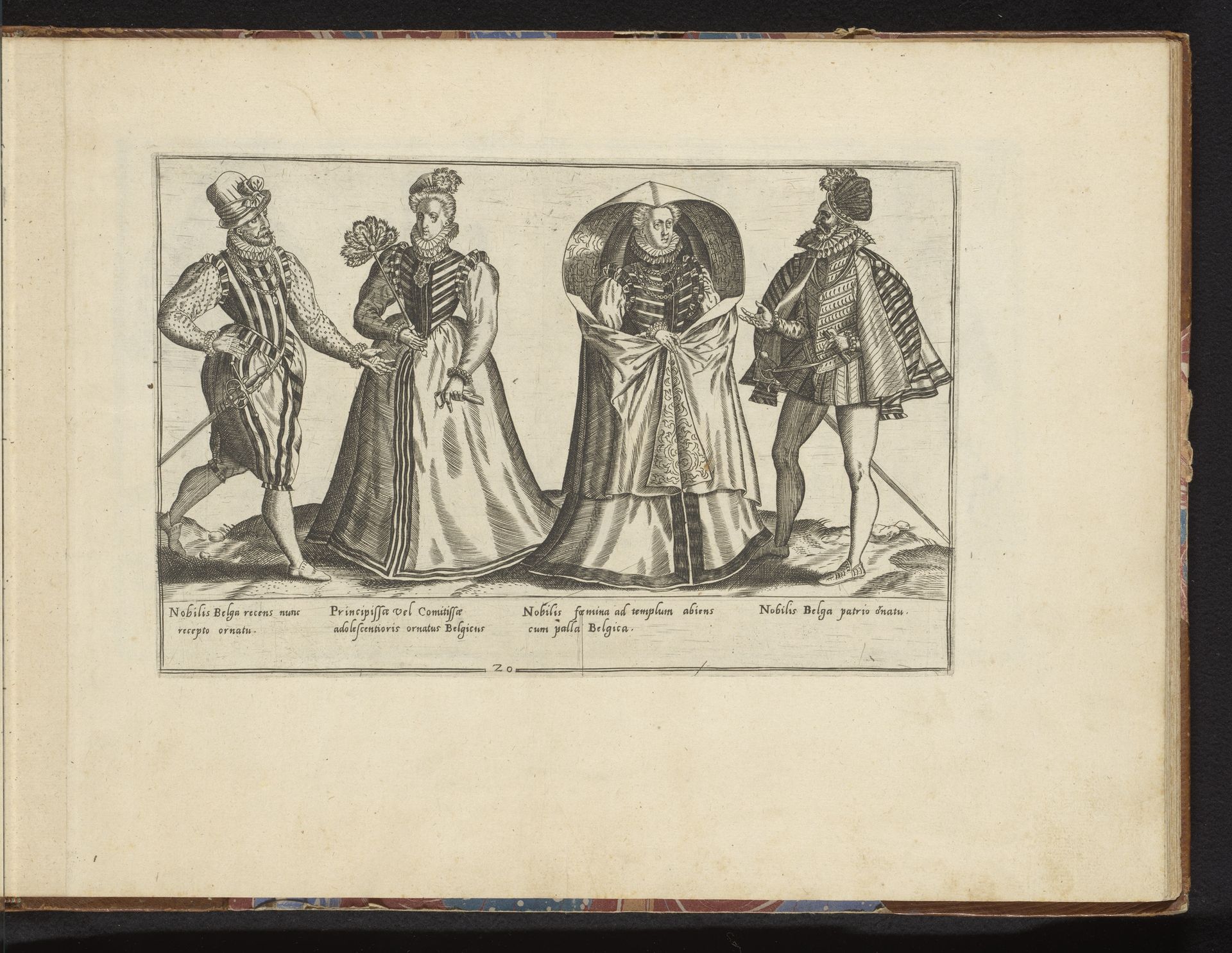 Twee vrouwen en twee mannen, gekleed volgens de mode in Vlaanderen, ca. 1580 by Abraham de Bruyn