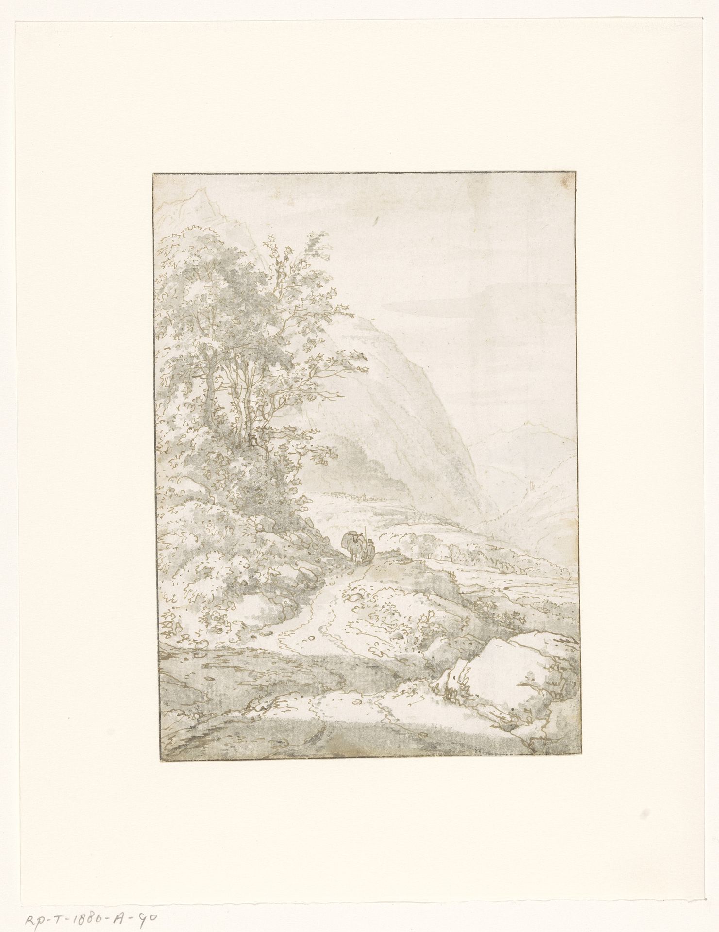 Landschap met een beladen ezel by Jan Hackaert