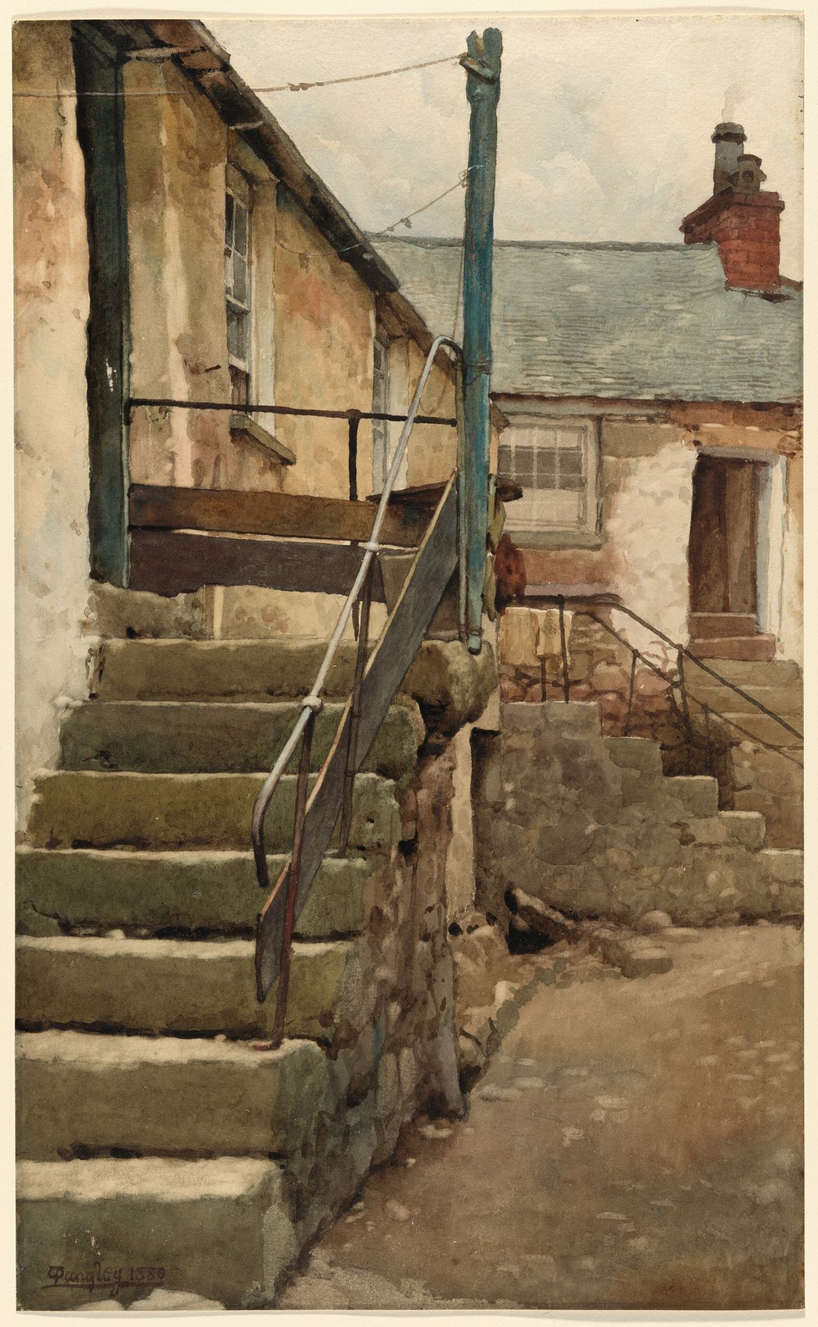 The Steps of a House at Mousehole, Cornwall by Walter Langley