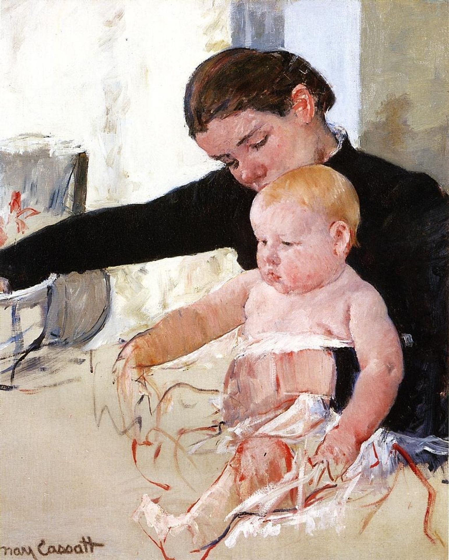 Bathing the Young Heir by Mary Cassatt