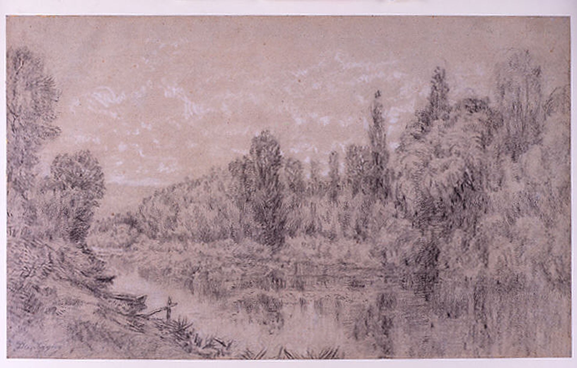 Landscape along a River by Charles François Daubigny