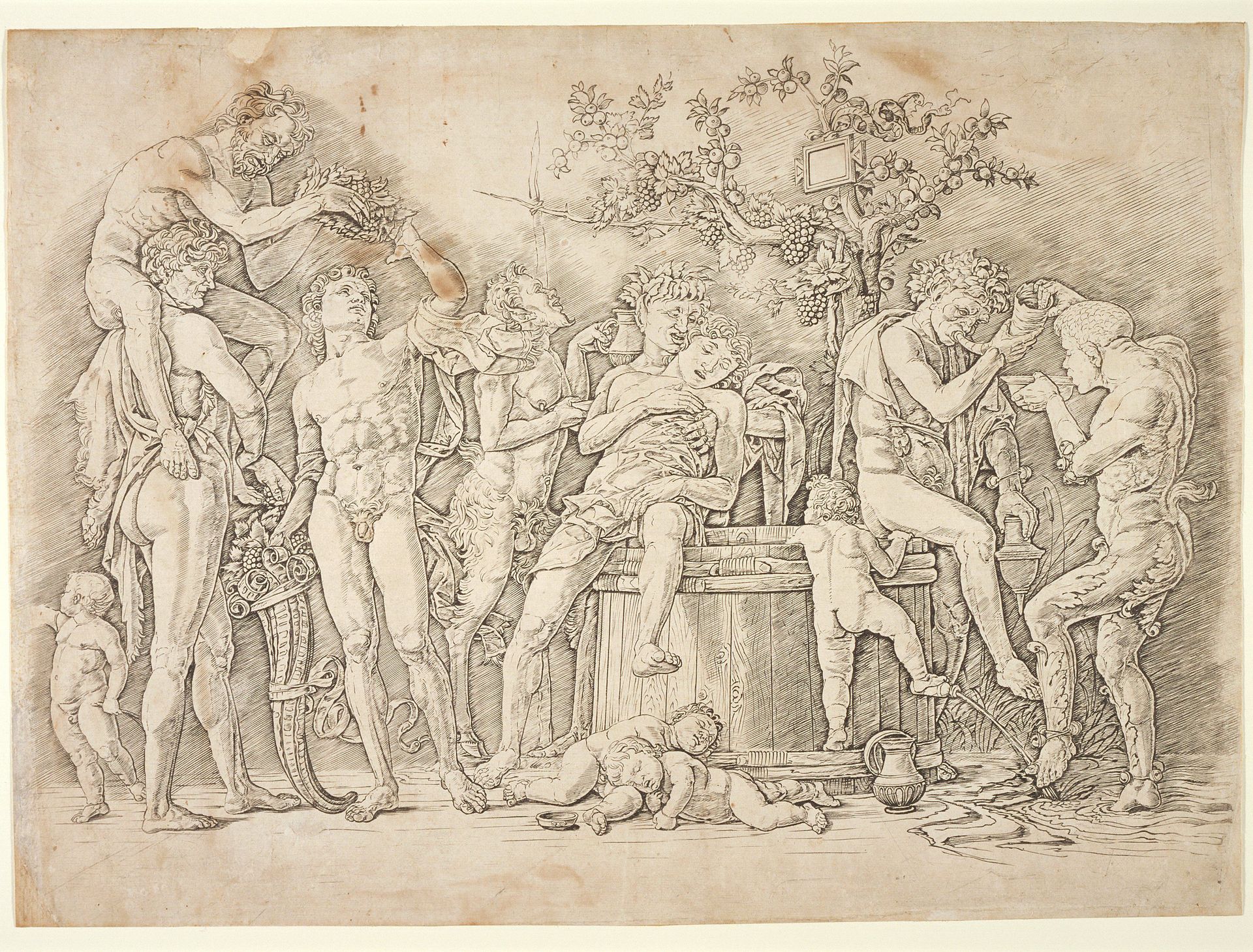 Bacchanal with a Wine Vat by Andrea Mantegna