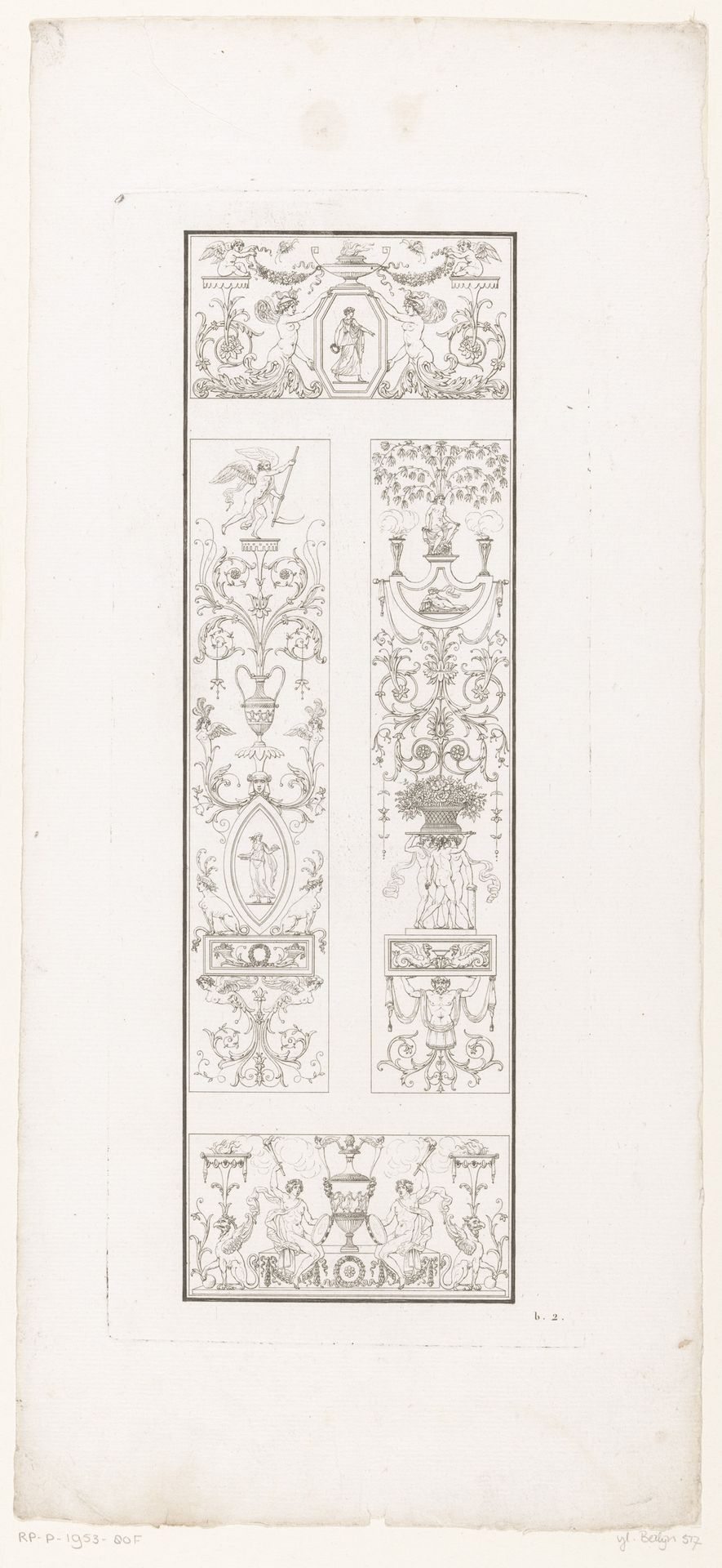Vier panelen met arabesken by Charles Pierre Joseph Normand
