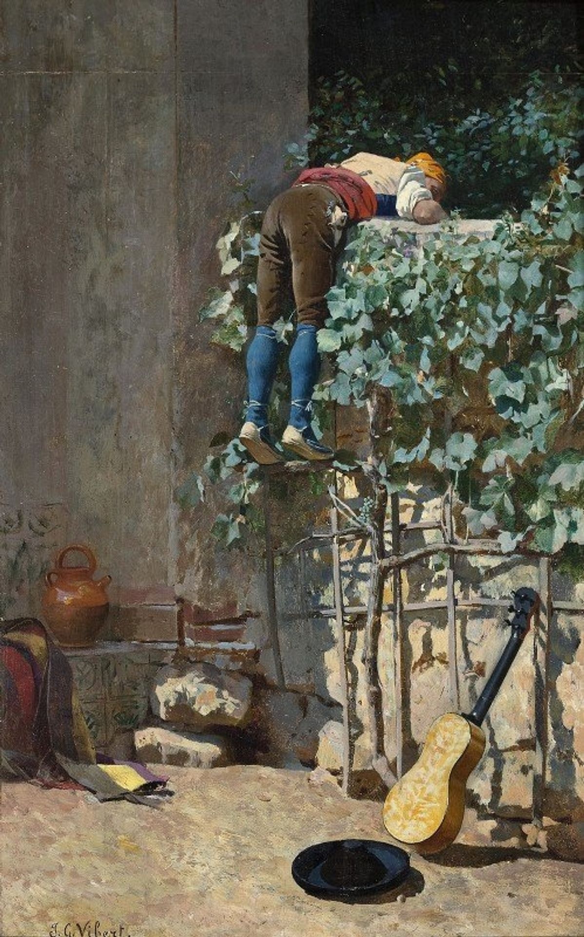 Sneaking A Peek by Jehan Georges Vibert
