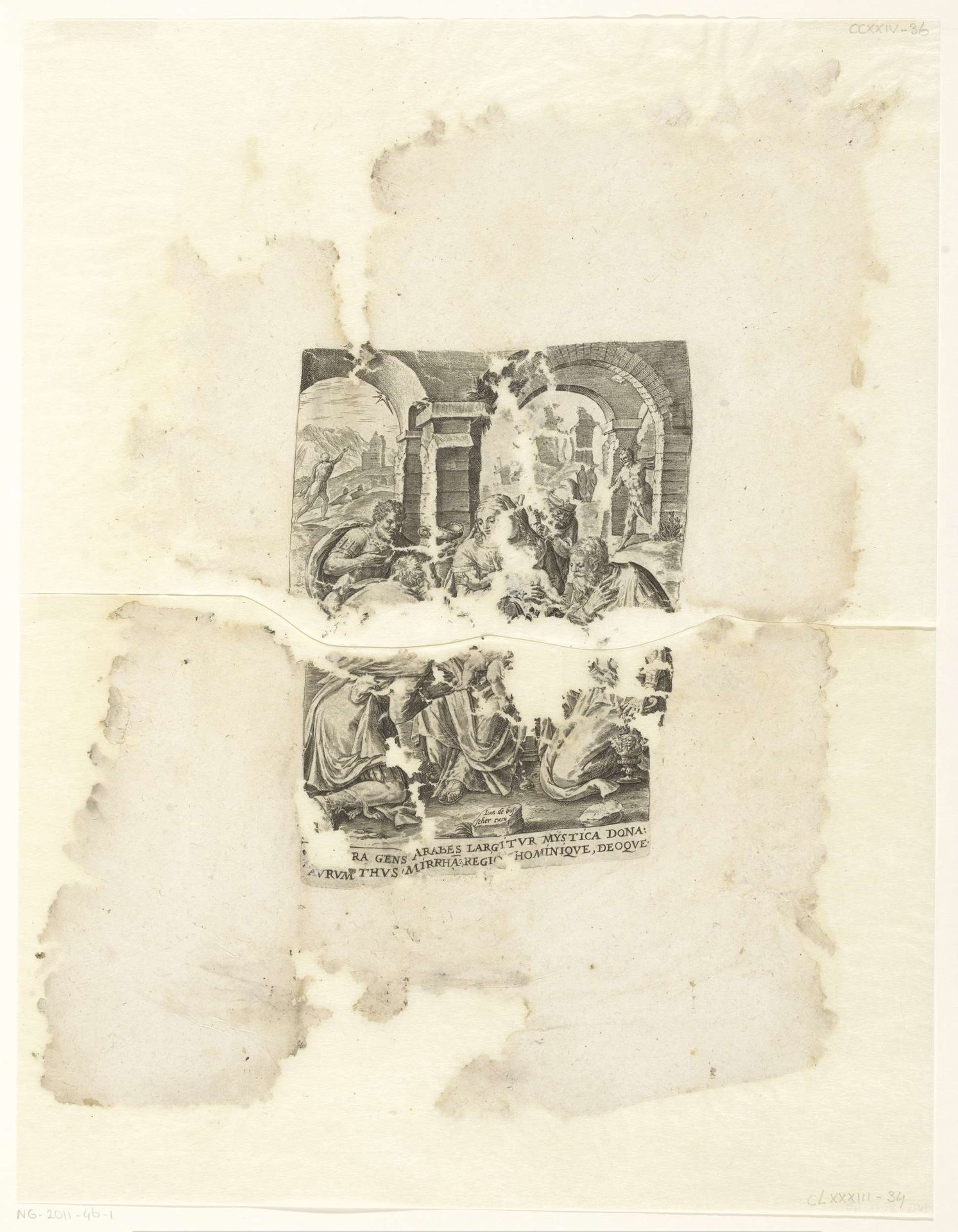 Aanbidding door de koningen by Frans Floris I