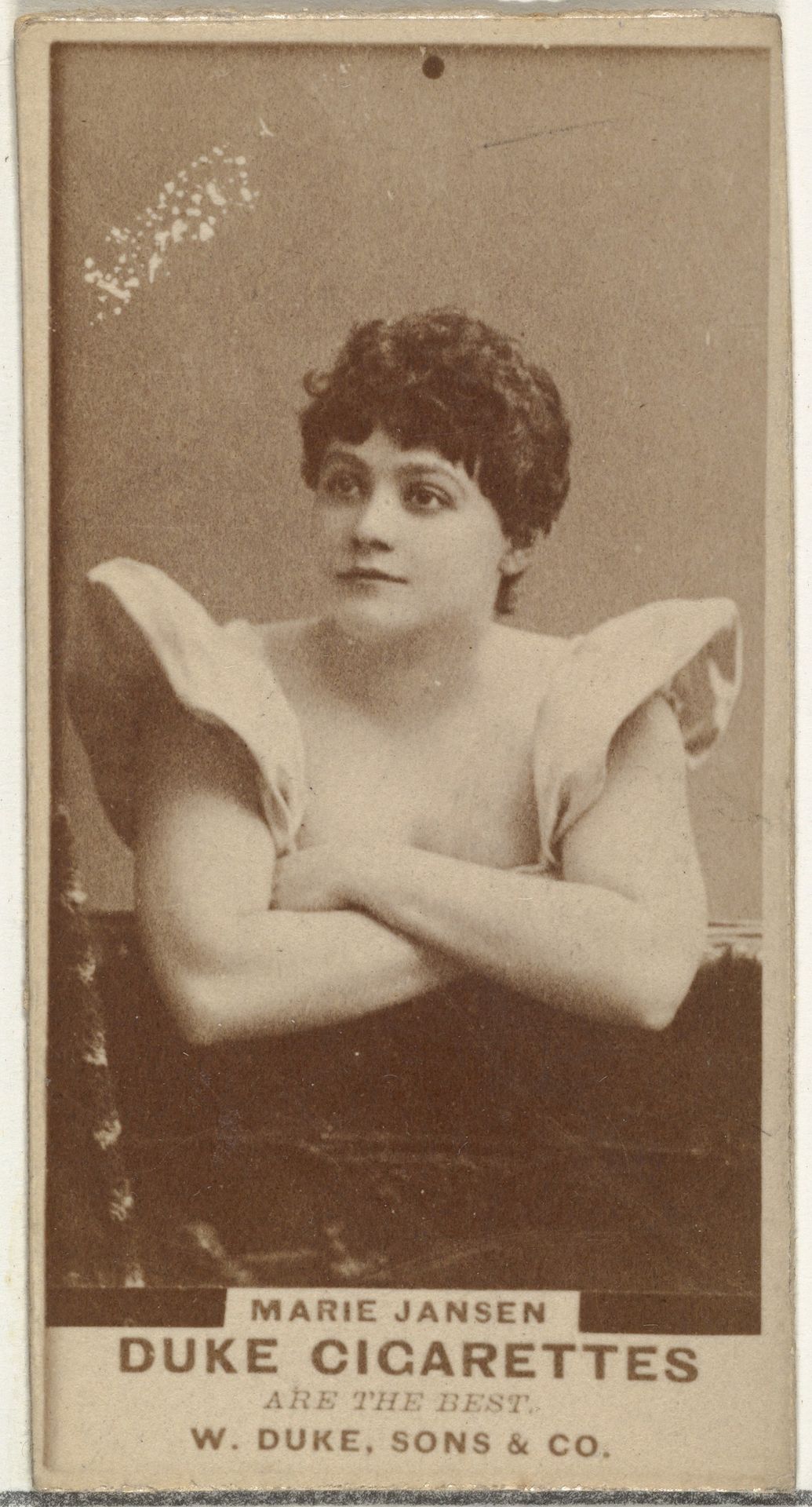 Marie Jansen, from the Actors and Actresses series (N145-7) issued by Duke Sons & Co. to promote Duke Cigarettes by W. Duke, Sons & Co.