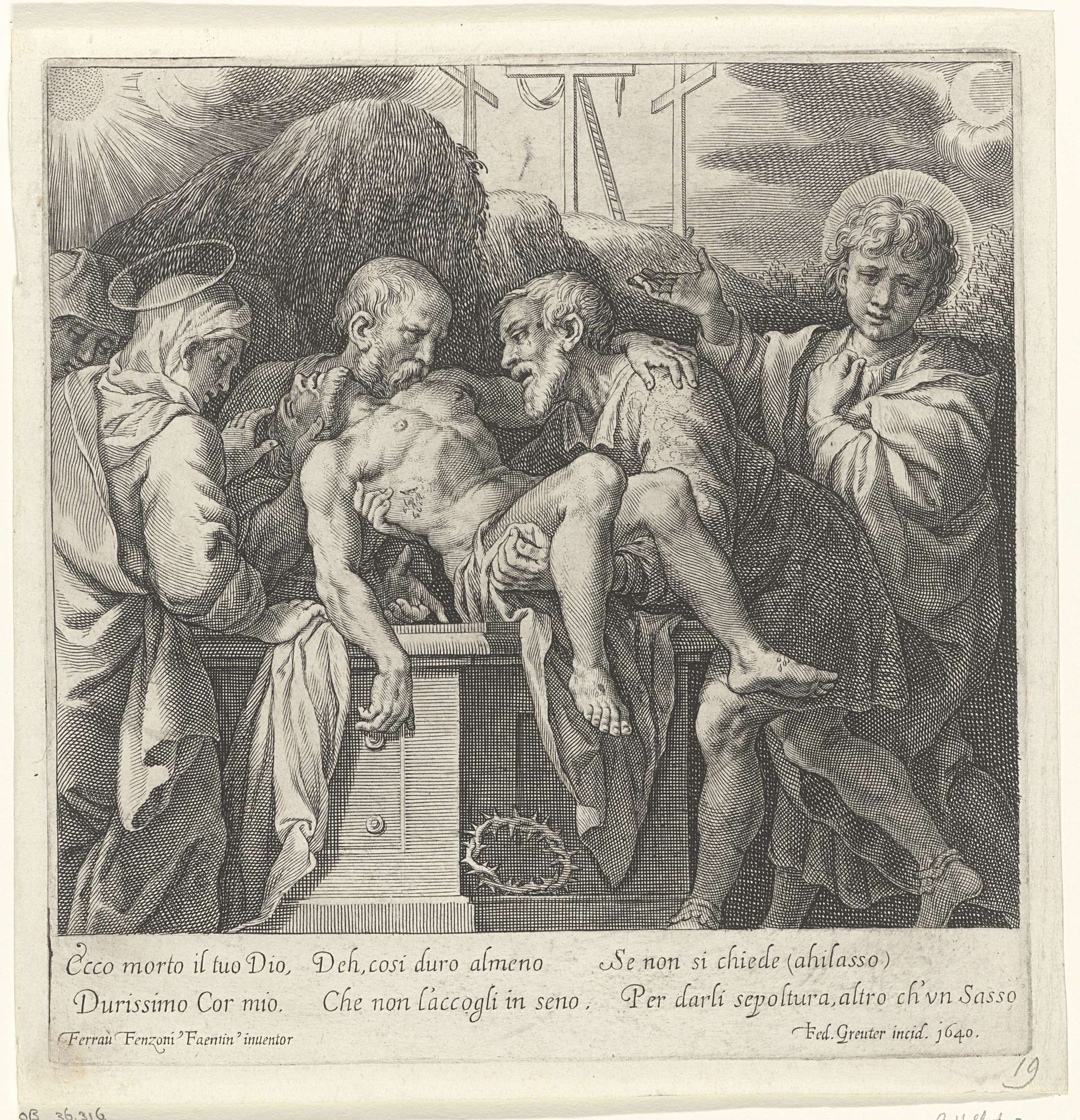 Graflegging van Christus by Johann Friedrich Greuter
