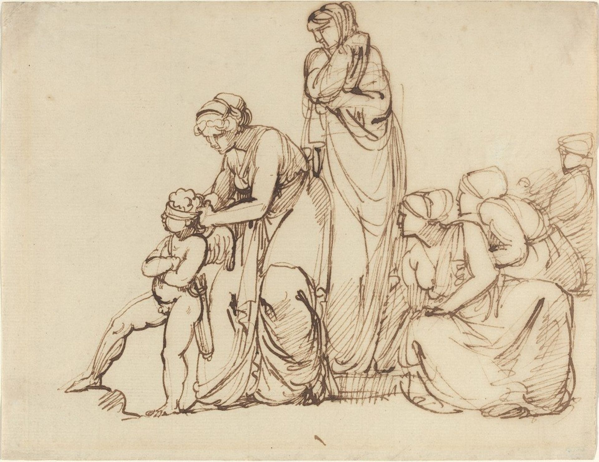 The Blindfolding of Cupid by George Romney