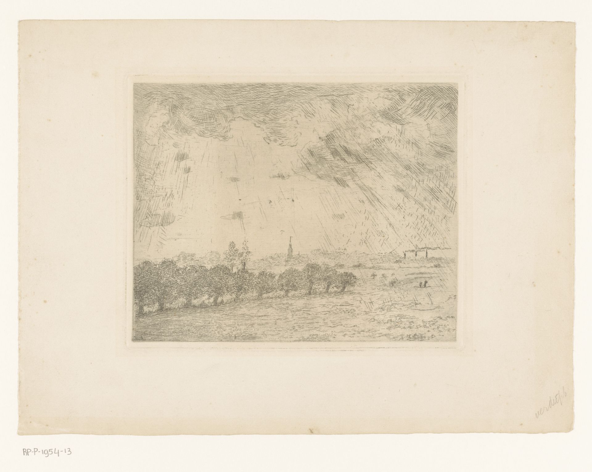 Gezicht op de weilanden bij Vilvoorde by Rik Wouters